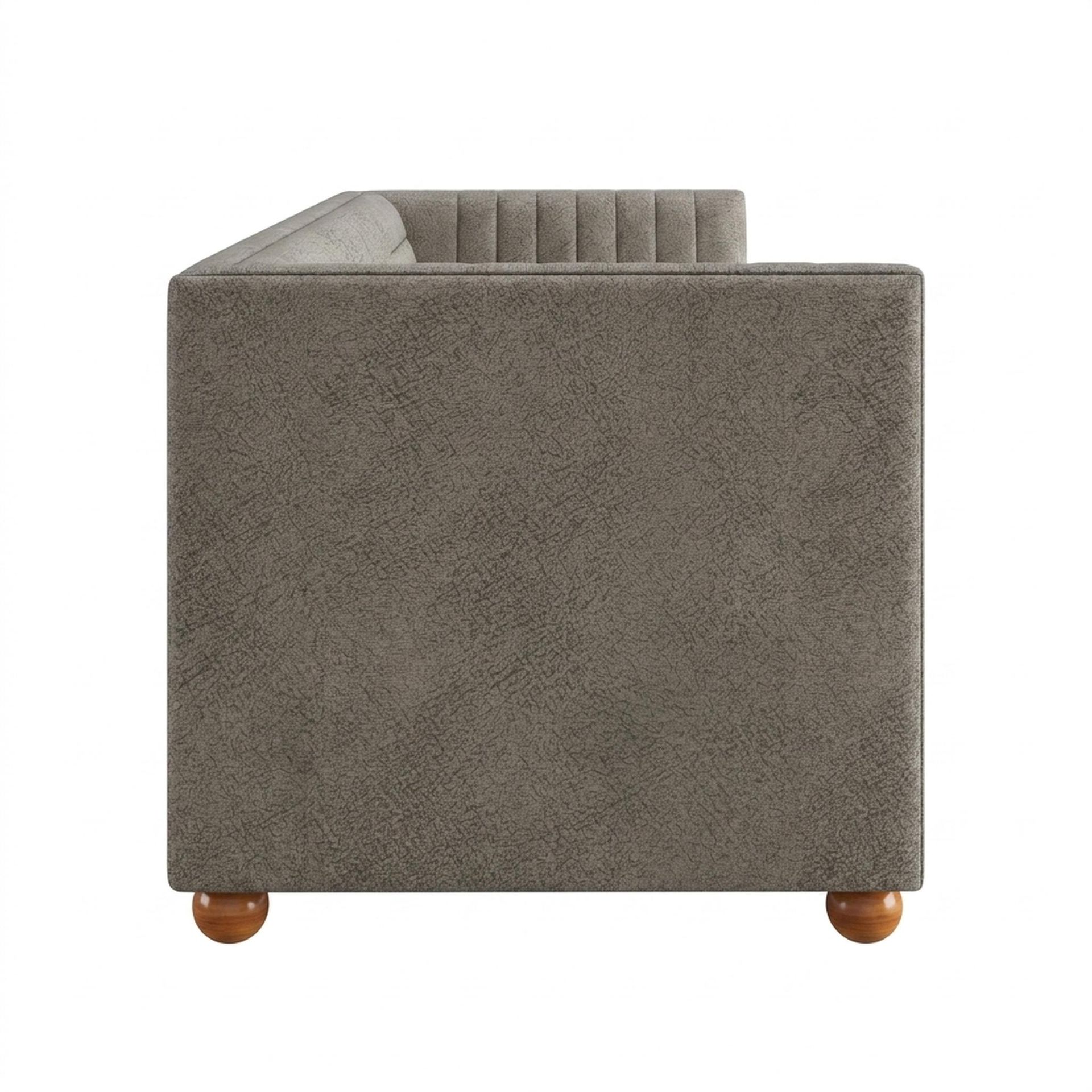 Hayden Home Premium Grove Gather Sofa Bed, Warm Cedar Legs, Essential Biscuit Upholstery