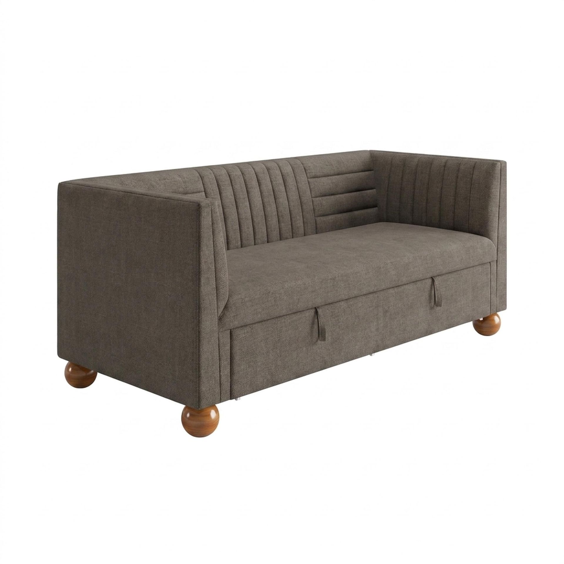 Hayden Home Premium Grove Gather Sofa Bed, Warm Cedar Legs, Essential Chestnut Brown Upholstery