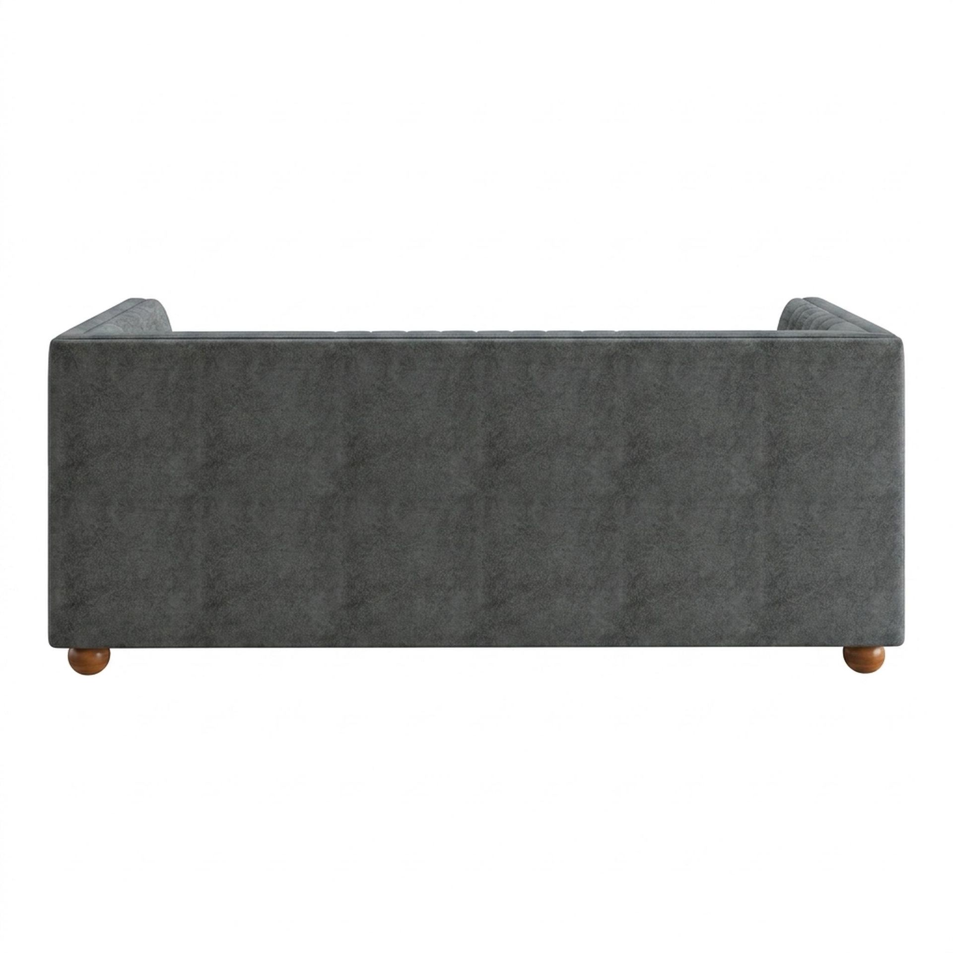 Hayden Home Premium Grove Gather Sofa Bed, Warm Cedar Legs, Essential Frost Upholstery