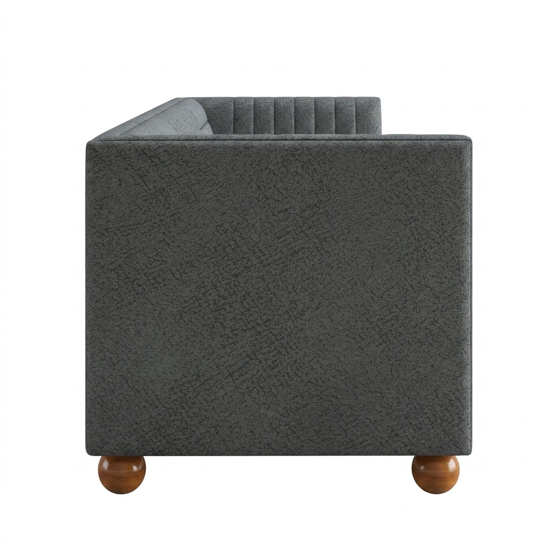 Hayden Home Premium Grove Gather Sofa Bed, Warm Cedar Legs, Essential Frost Upholstery