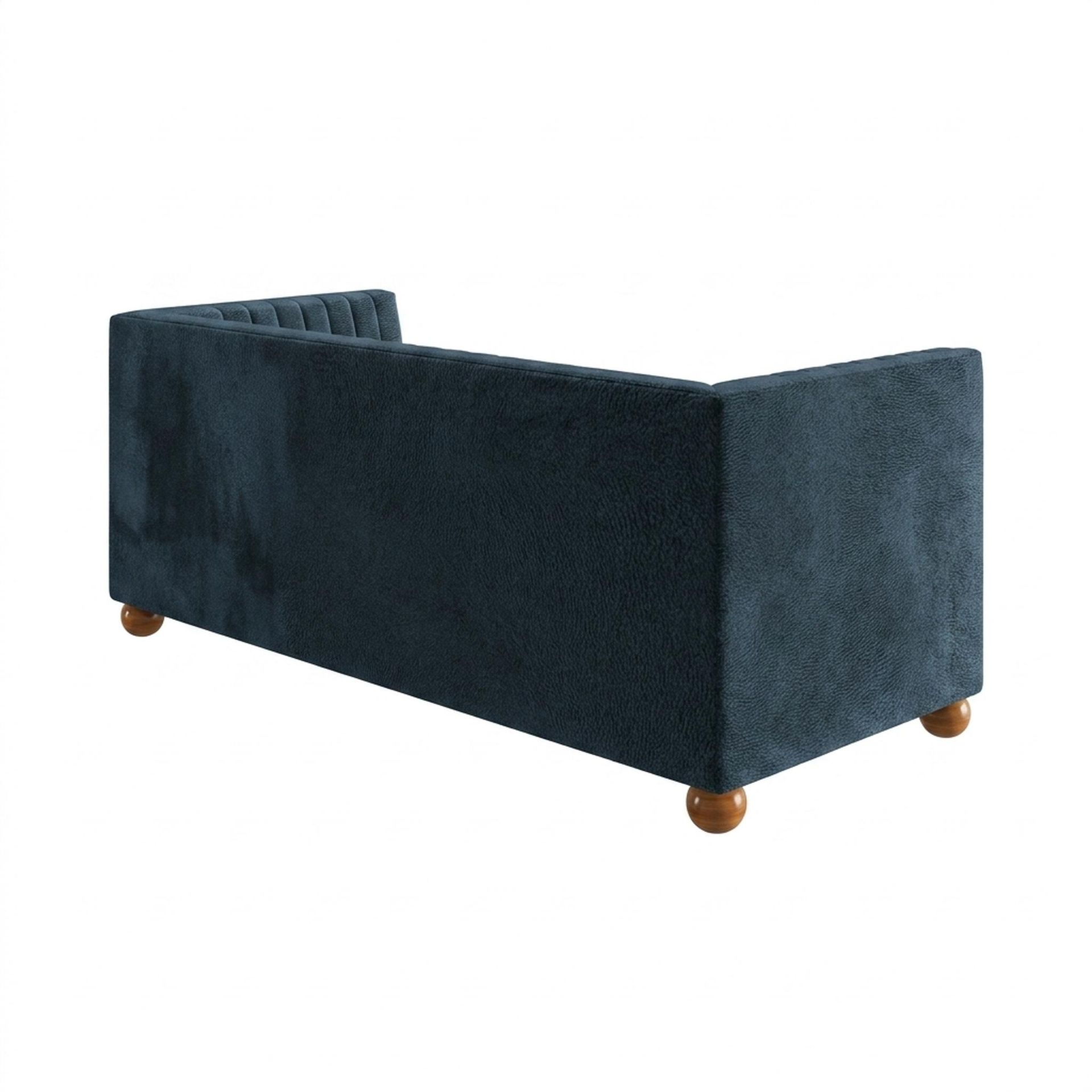 Hayden Home Premium Grove Gather Sofa Bed, Warm Cedar Legs, Essential Vintage Blue Upholstery
