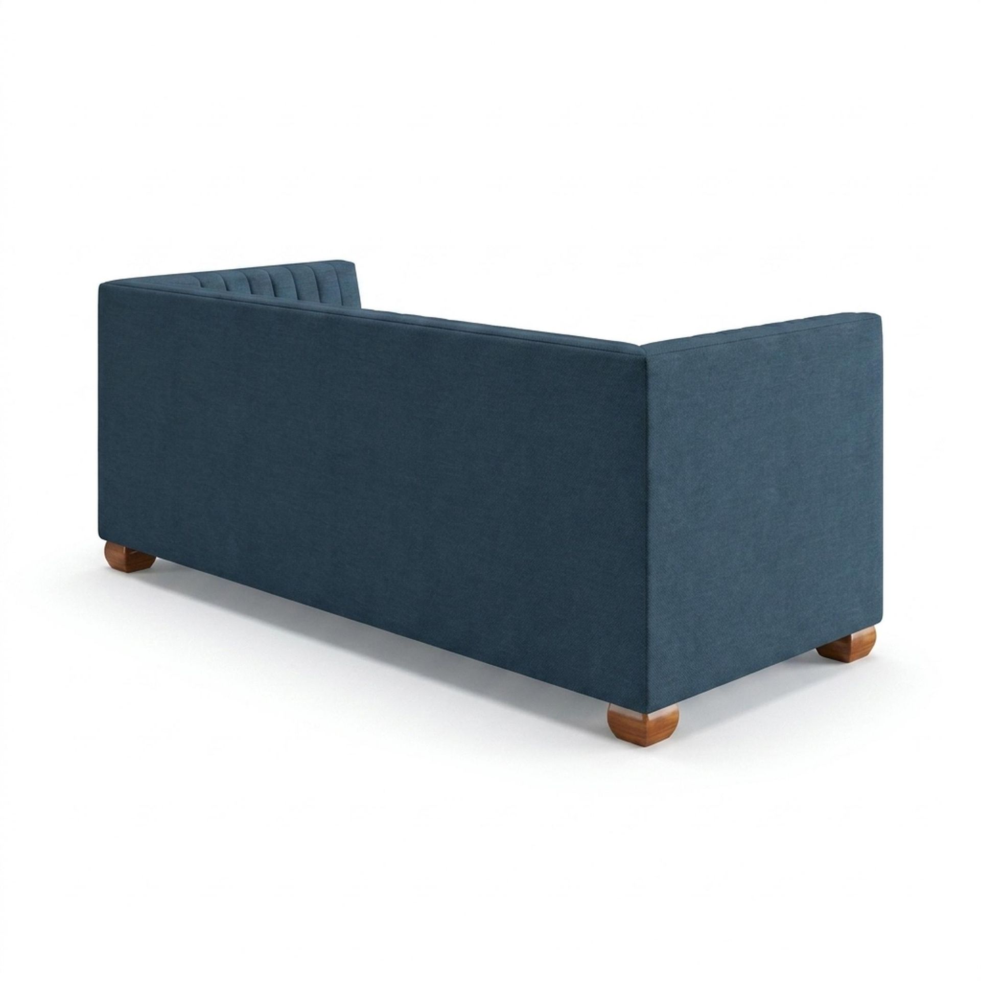 Hayden Home Premium Grove Gather Sofa Bed, Warm Cedar Legs, Essential Aegean Blue Upholstery