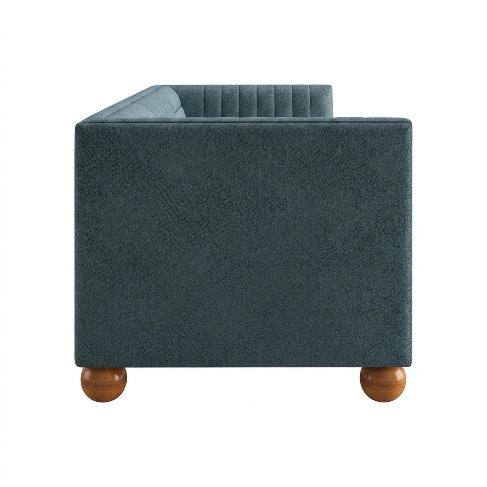 Hayden Home Premium Grove Gather Sofa Bed, Warm Cedar Legs, Essential Teal Mist Upholstery