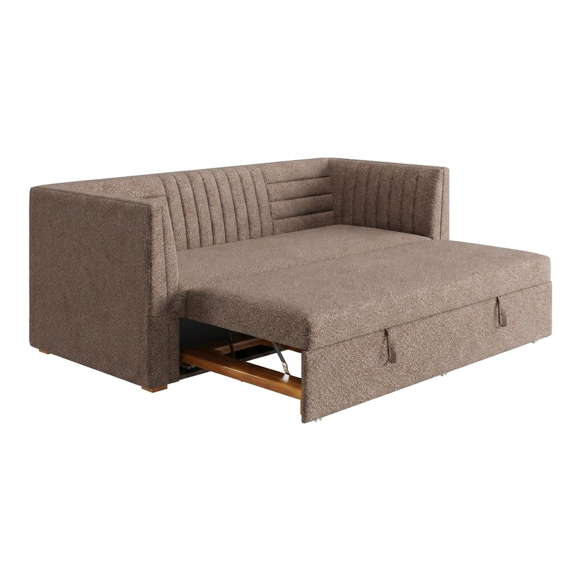 Hayden Home Premium Grove Gather Sofa Bed, Warm Cedar Legs, Essential Ballet Slipper Upholstery