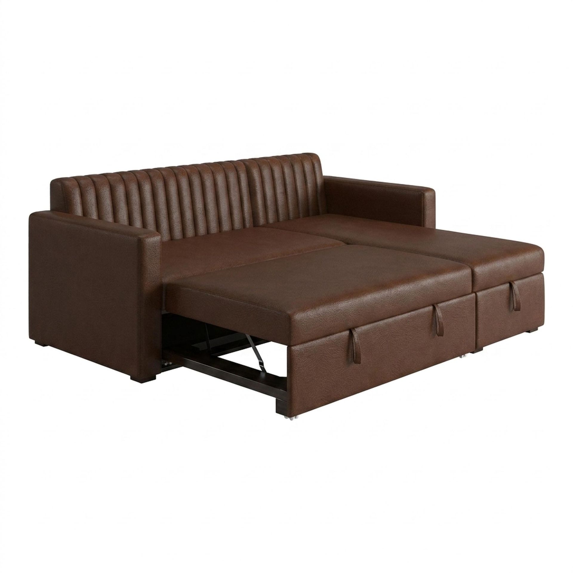 Hayden Home Premium Grove Paradise Sofa Bed, Coco Walnut Legs, Premium Rust Orange Upholstery