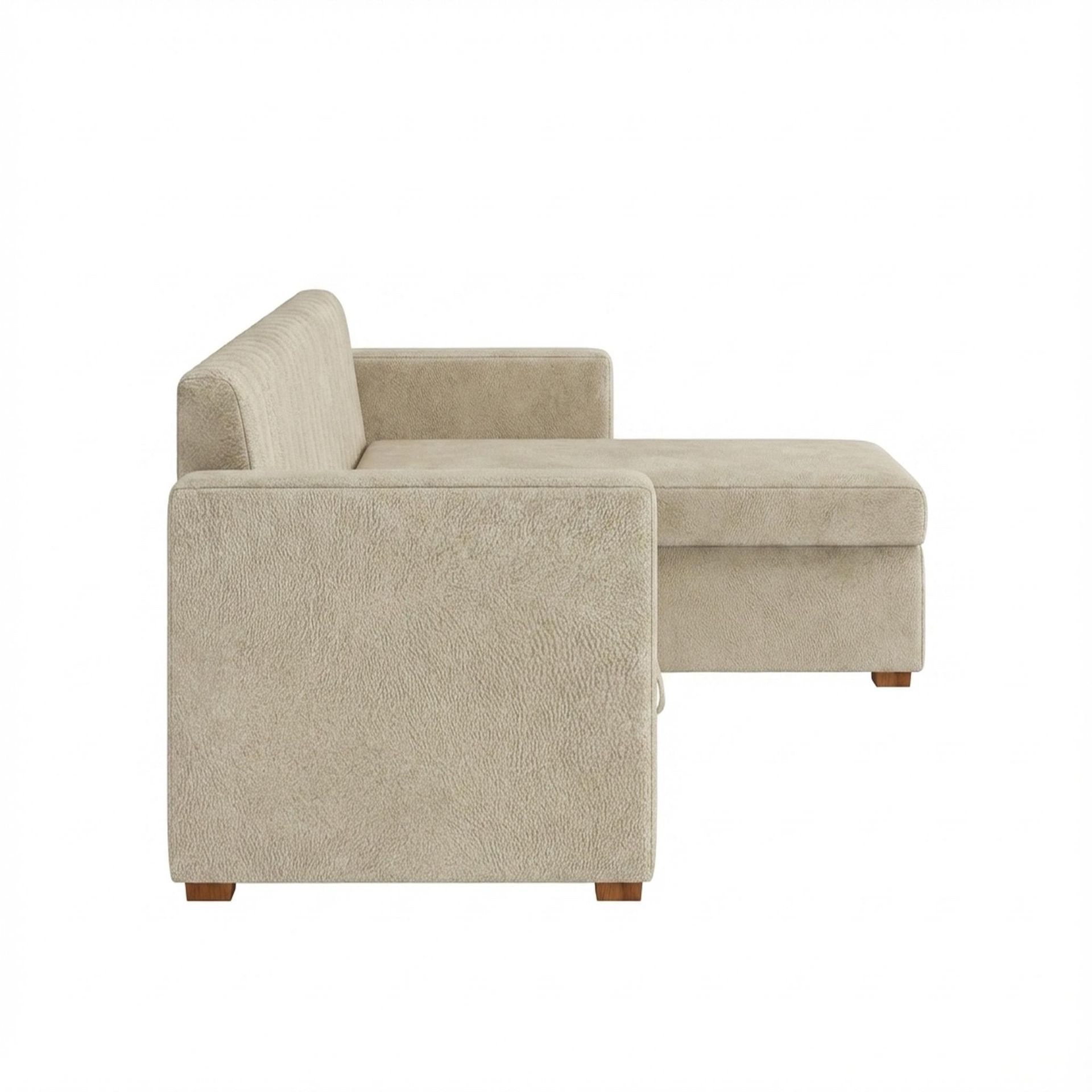 Hayden Home Premium Grove Paradise Sofa Bed, Warm Cedar Legs, Essential Sand Upholstery
