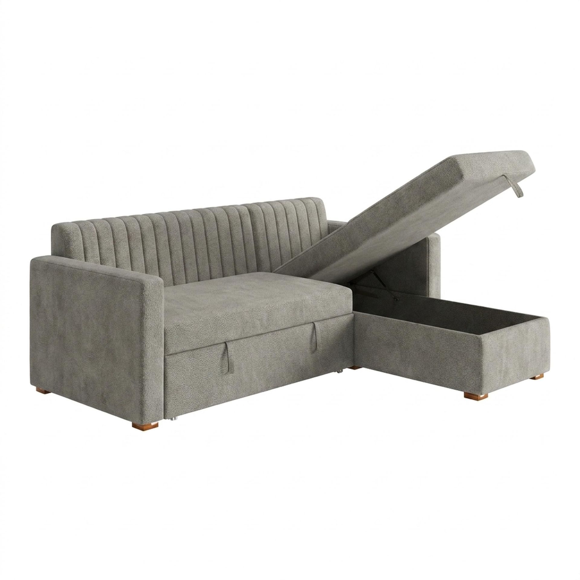 Hayden Home Premium Grove Paradise Sofa Bed, Warm Cedar Legs, Essential Bone Upholstery