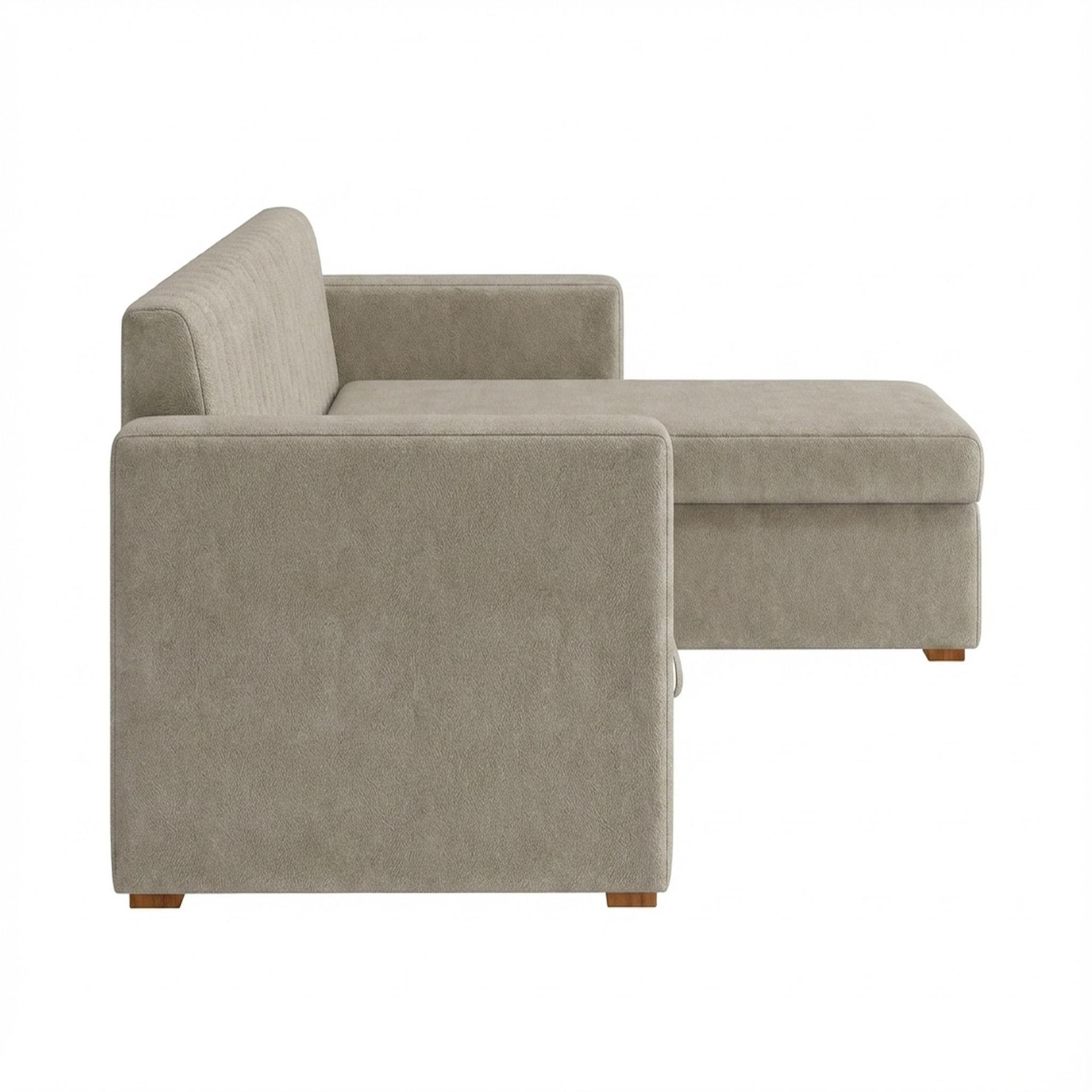 Hayden Home Premium Grove Paradise Sofa Bed, Warm Cedar Legs, Essential Bone Upholstery