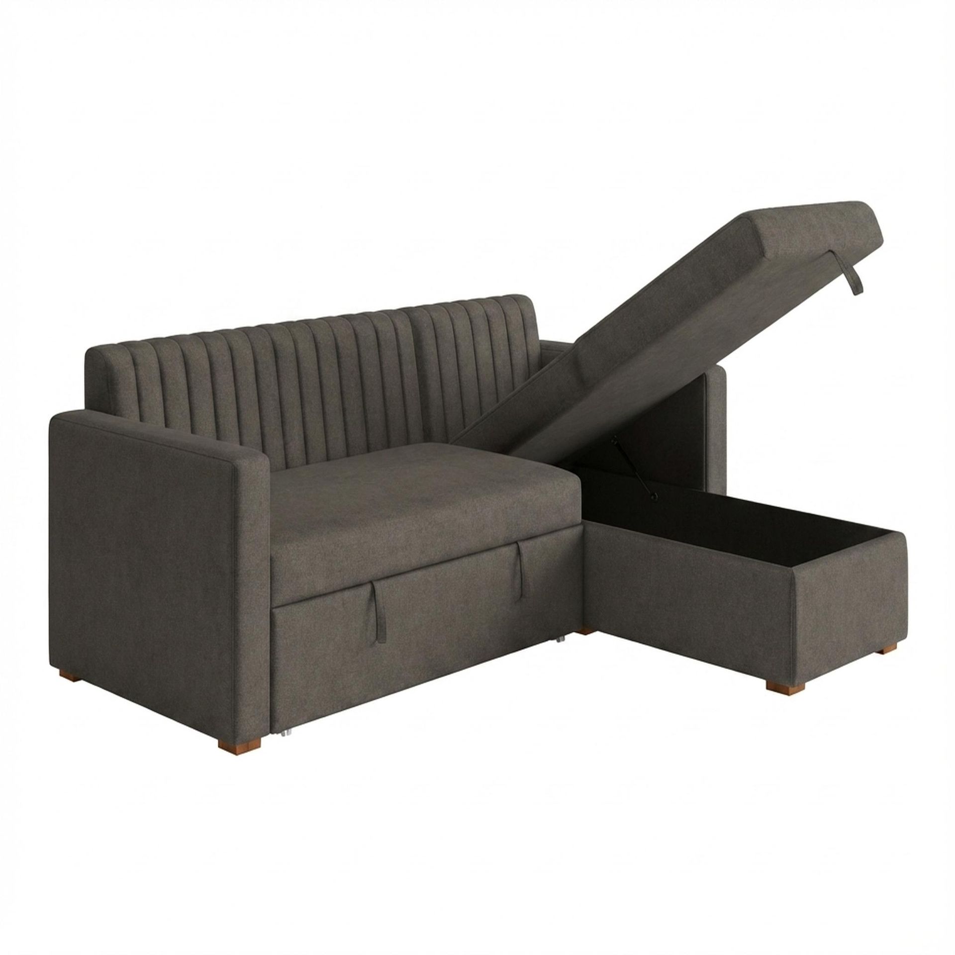 Hayden Home Premium Grove Paradise Sofa Bed, Warm Cedar Legs, Essential Chestnut Brown Upholstery
