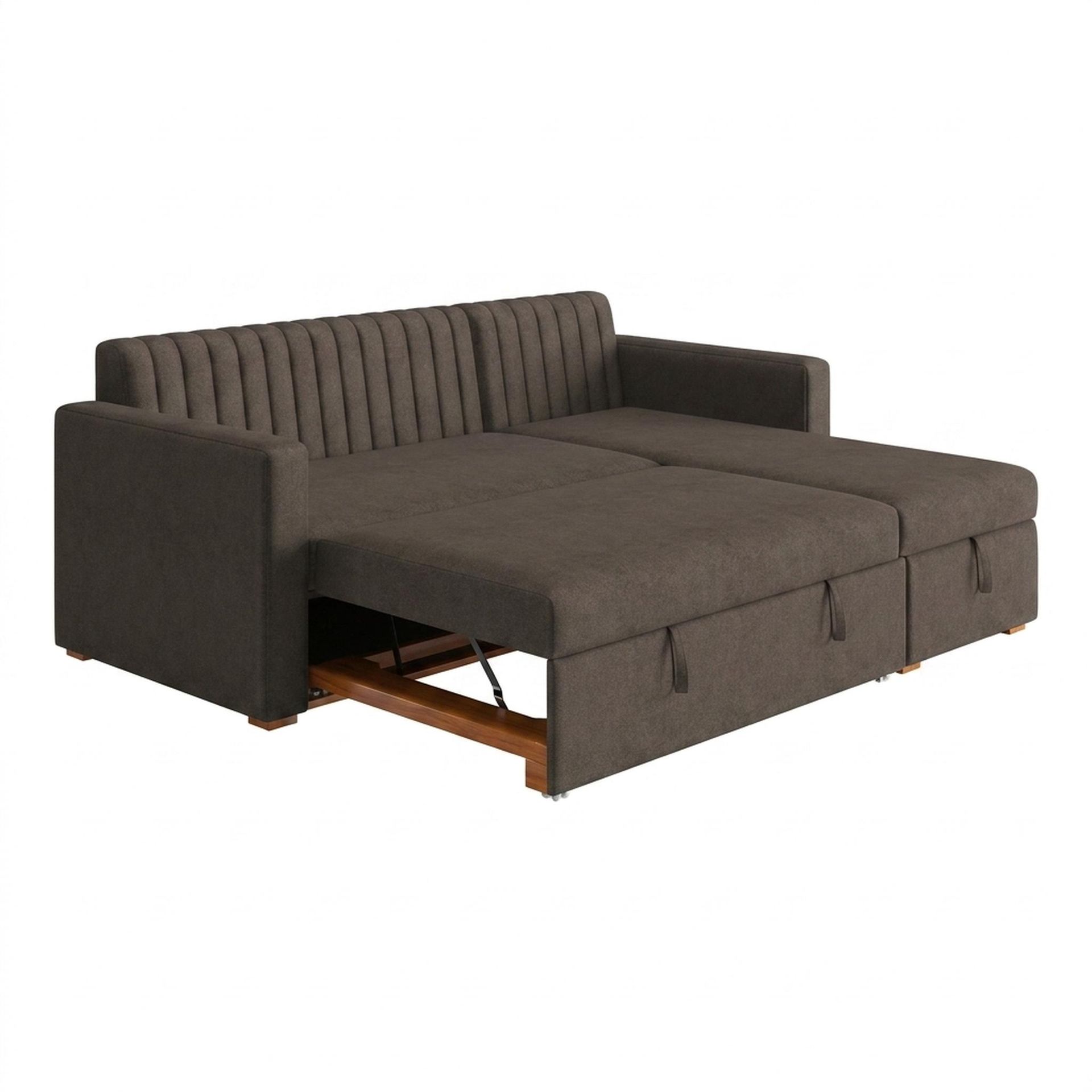 Hayden Home Premium Grove Paradise Sofa Bed, Warm Cedar Legs, Essential Chestnut Brown Upholstery