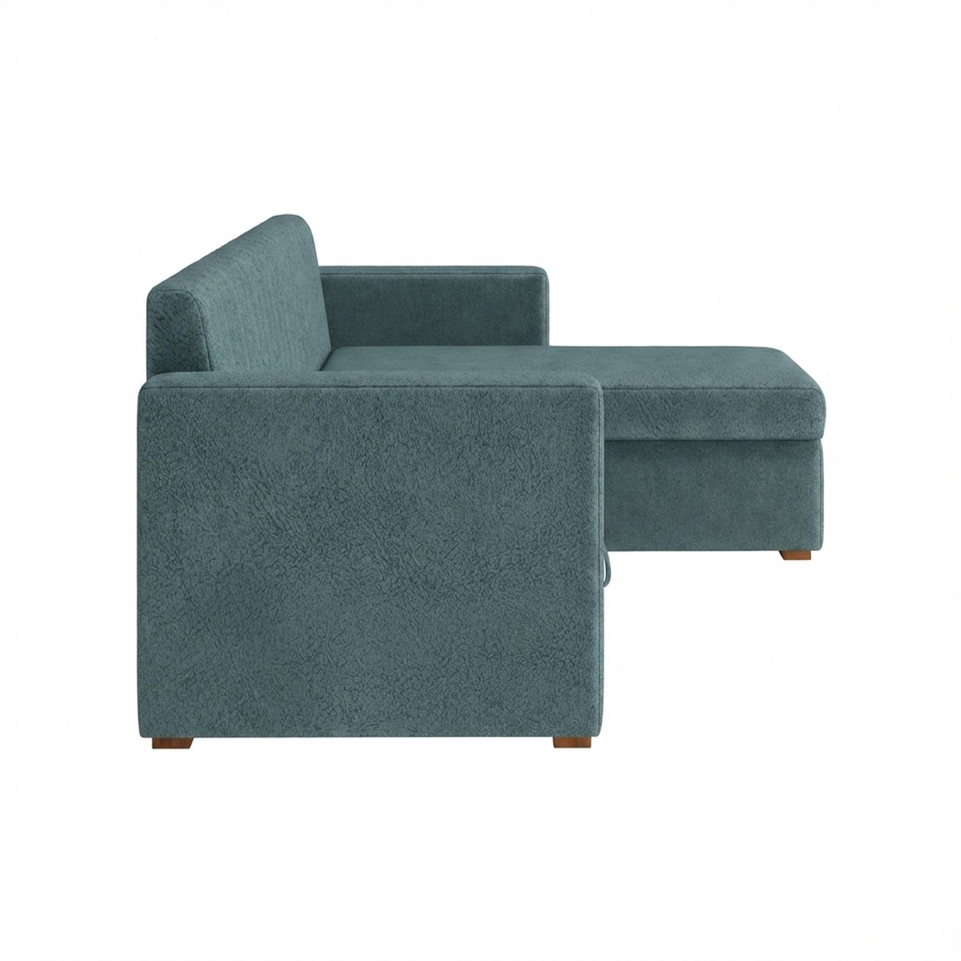 Hayden Home Premium Grove Paradise Sofa Bed, Warm Cedar Legs, Essential Teal Mist Upholstery