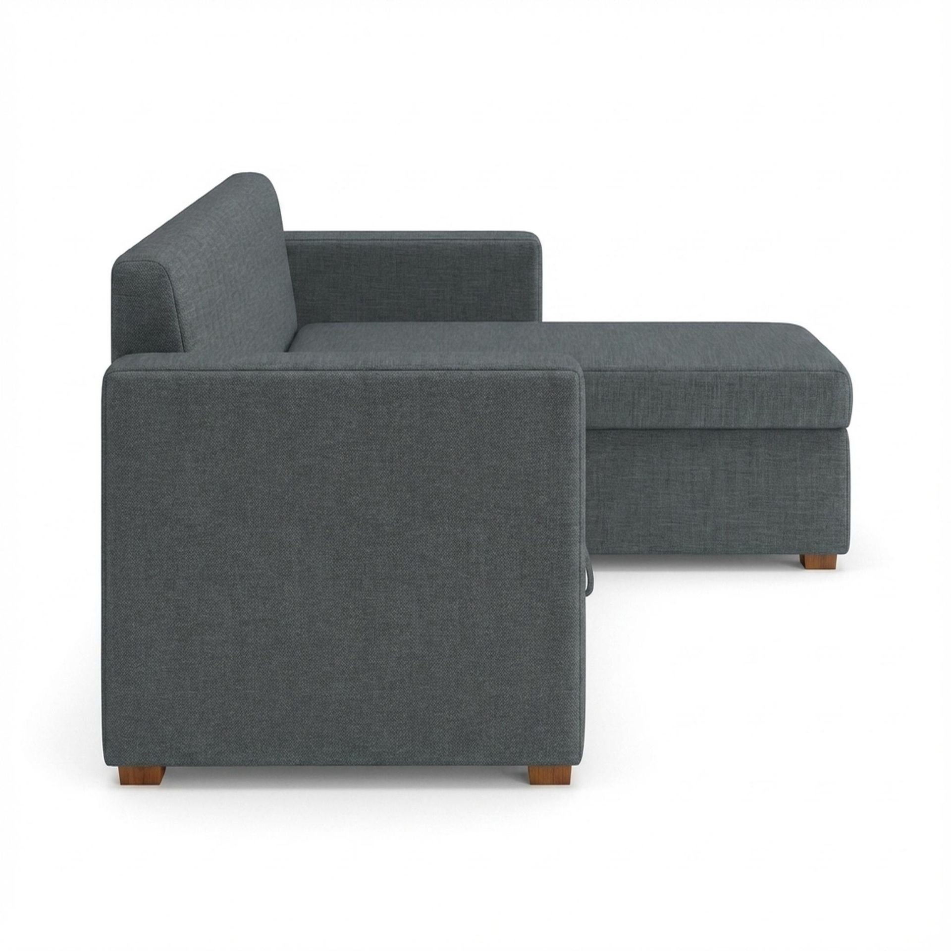 Hayden Home Premium Grove Paradise Sofa Bed, Warm Cedar Legs, Premium Steel Grey Upholstery