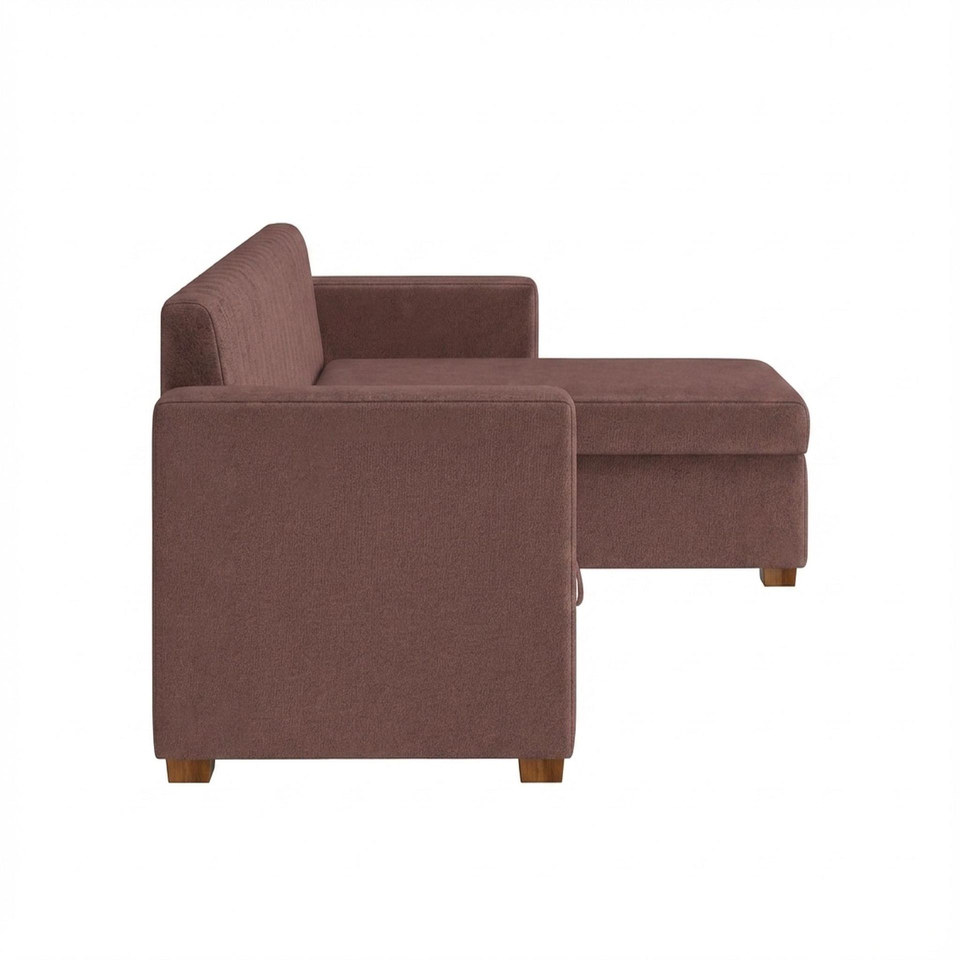 Hayden Home Premium Grove Paradise Sofa Bed, Warm Cedar Legs, Premium Ballet Pink Upholstery