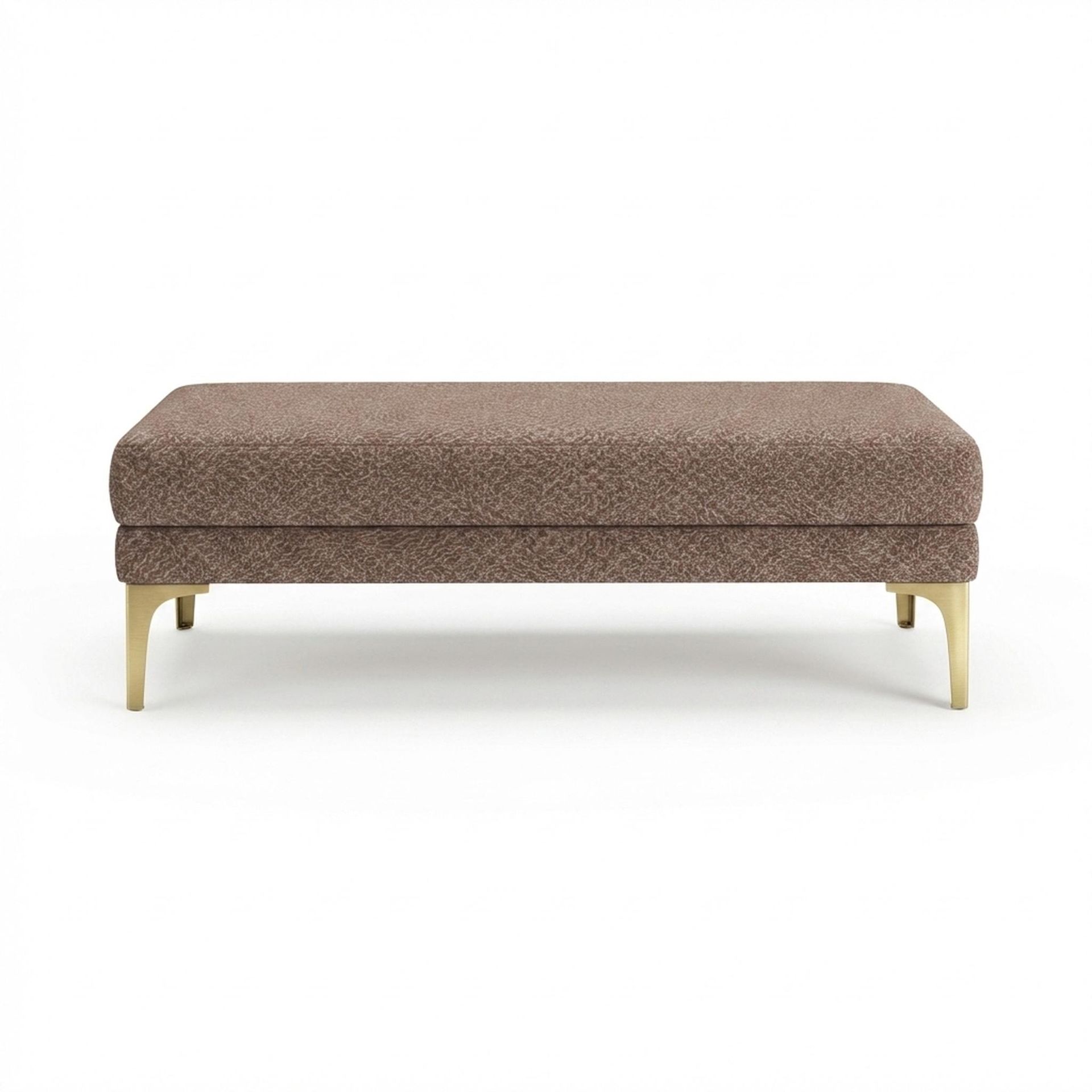 Hayden Home Premium Grove Retreat Bench, PVD Brushed Gold Legs, Essential Ballet Slipper Upholstery