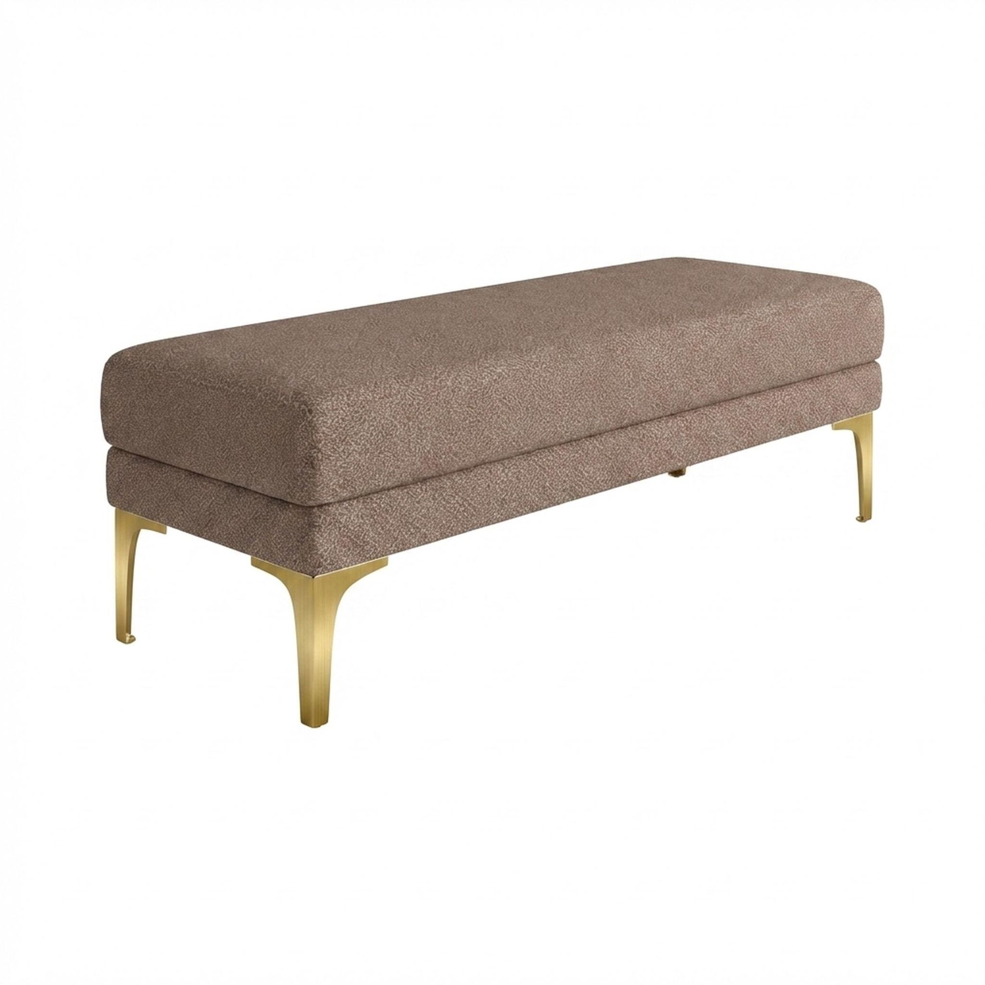 Hayden Home Premium Grove Retreat Bench, PVD Brushed Gold Legs, Essential Ballet Slipper Upholstery