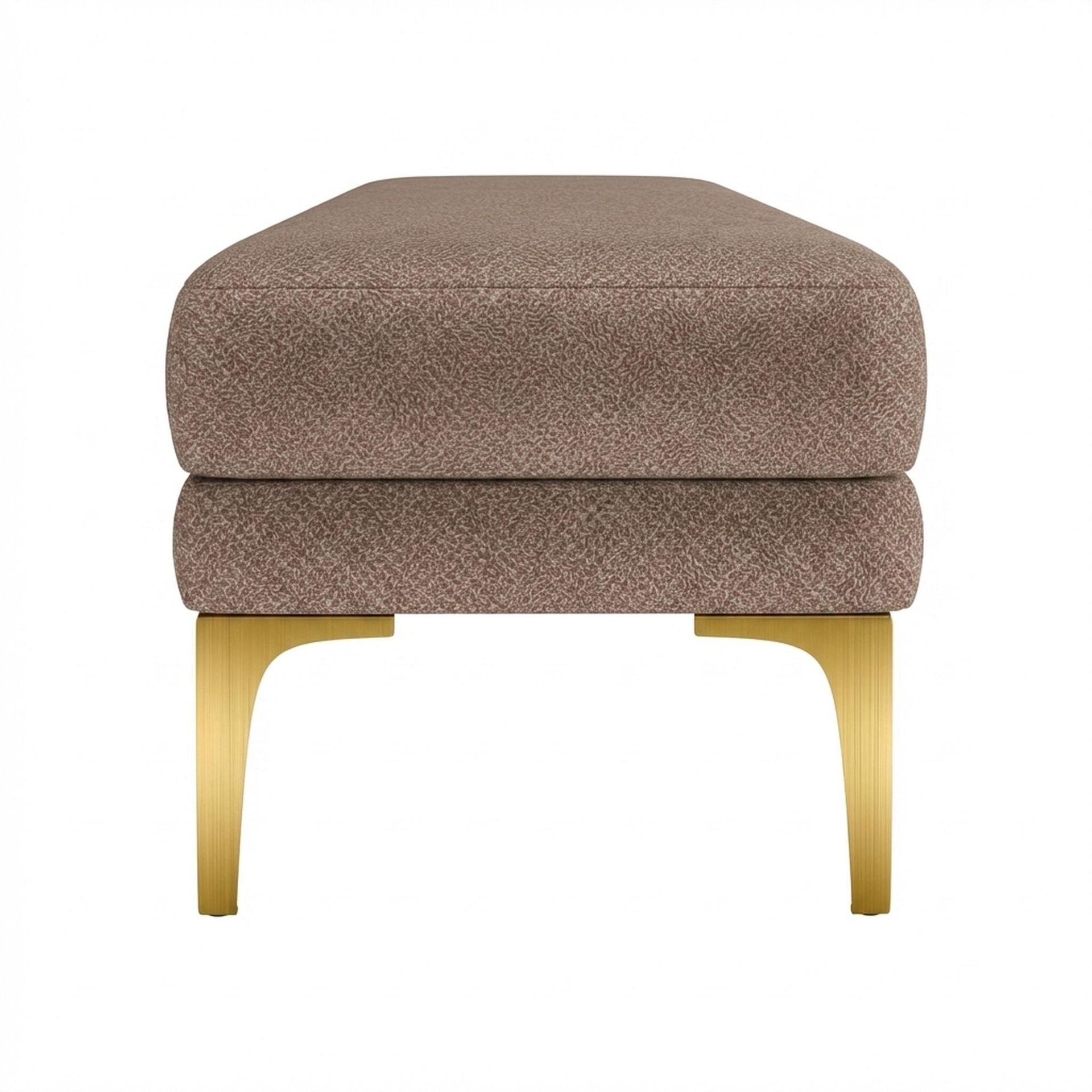 Hayden Home Premium Grove Retreat Bench, PVD Brushed Gold Legs, Essential Ballet Slipper Upholstery