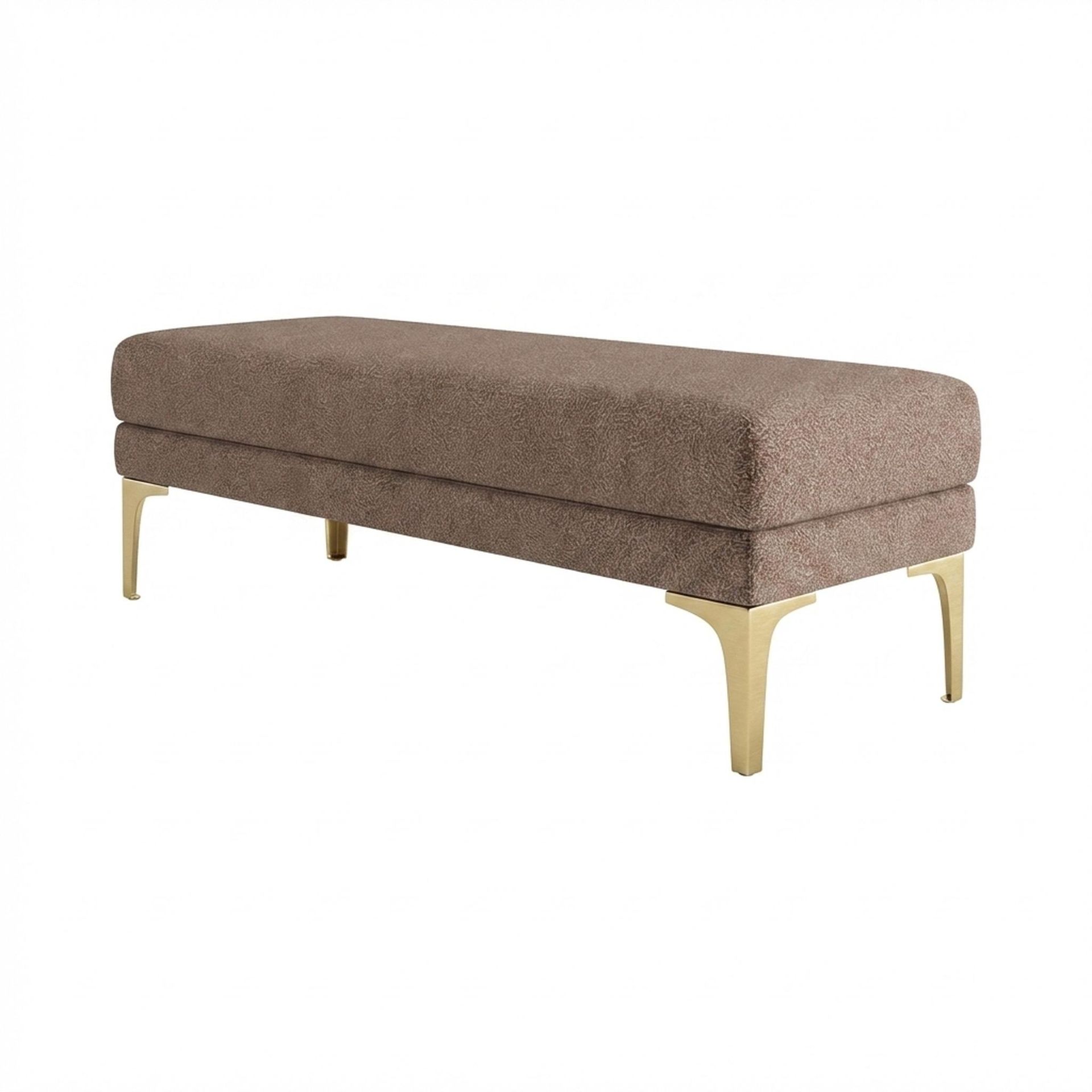 Hayden Home Premium Grove Retreat Bench, PVD Brushed Gold Legs, Essential Ballet Slipper Upholstery