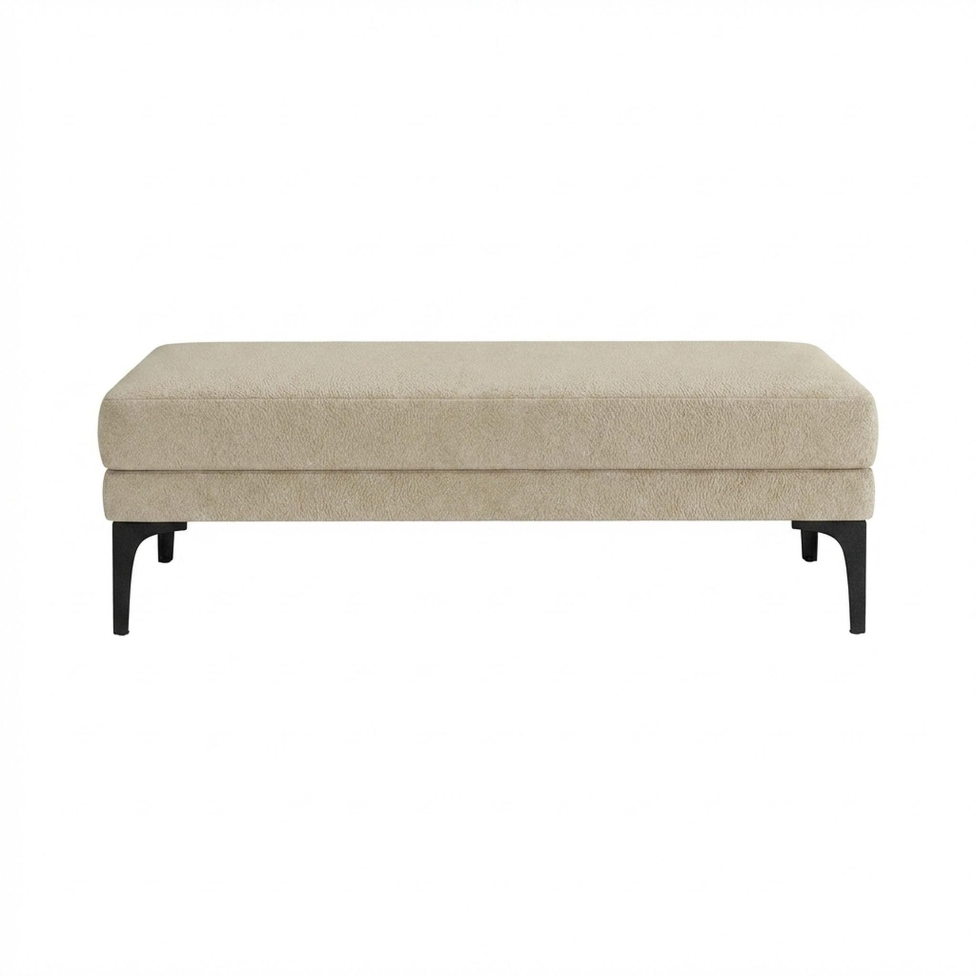 Hayden Home Premium Grove Retreat Bench, Matt Black Legs, Essential Sand Upholstery