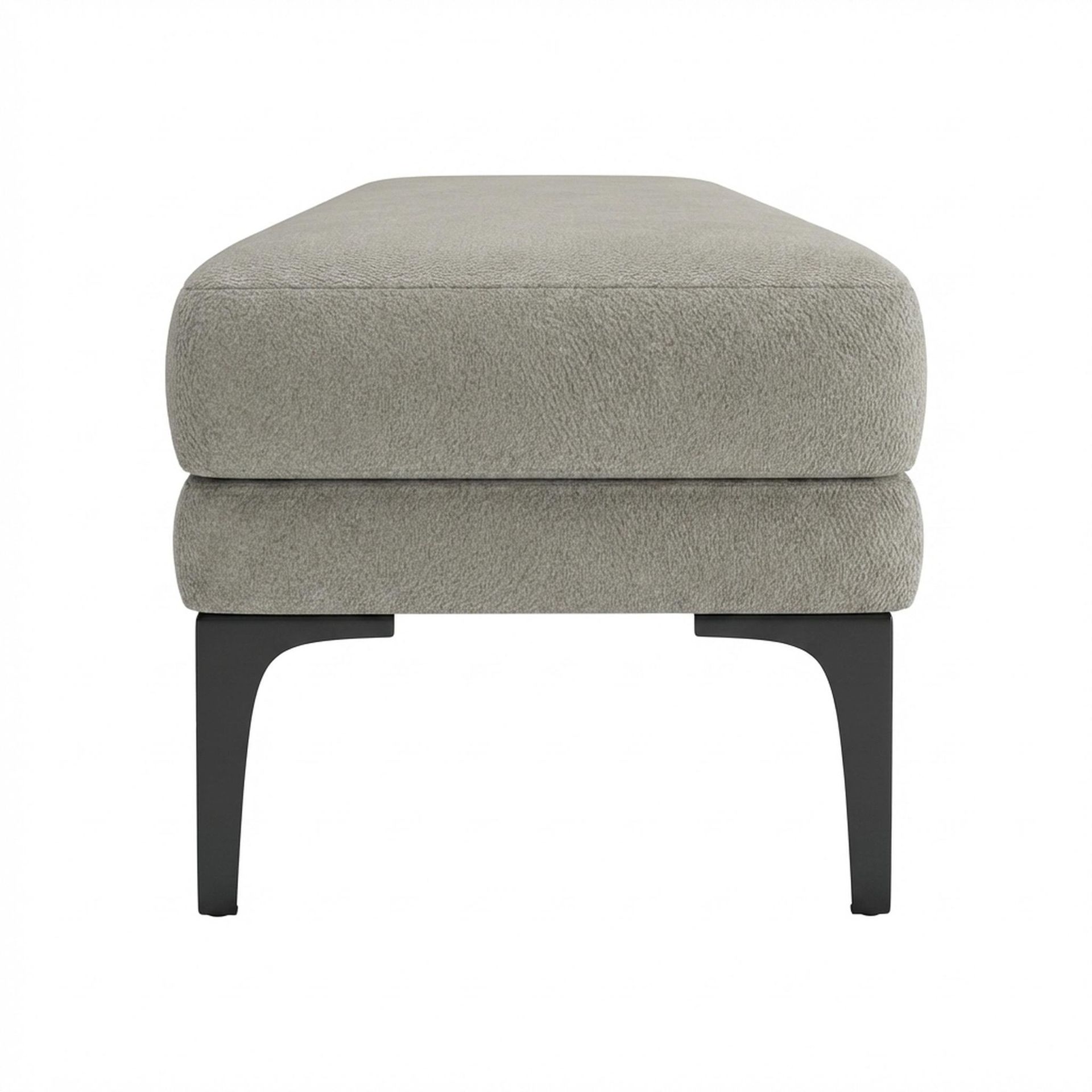 Hayden Home Premium Grove Retreat Bench, Matt Black Legs, Essential Bone Upholstery
