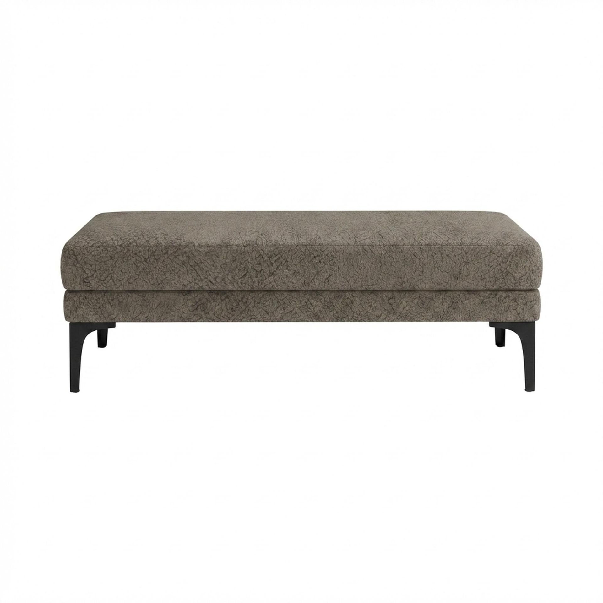 Hayden Home Premium Grove Retreat Bench, Matt Black Legs, Essential Biscuit Upholstery