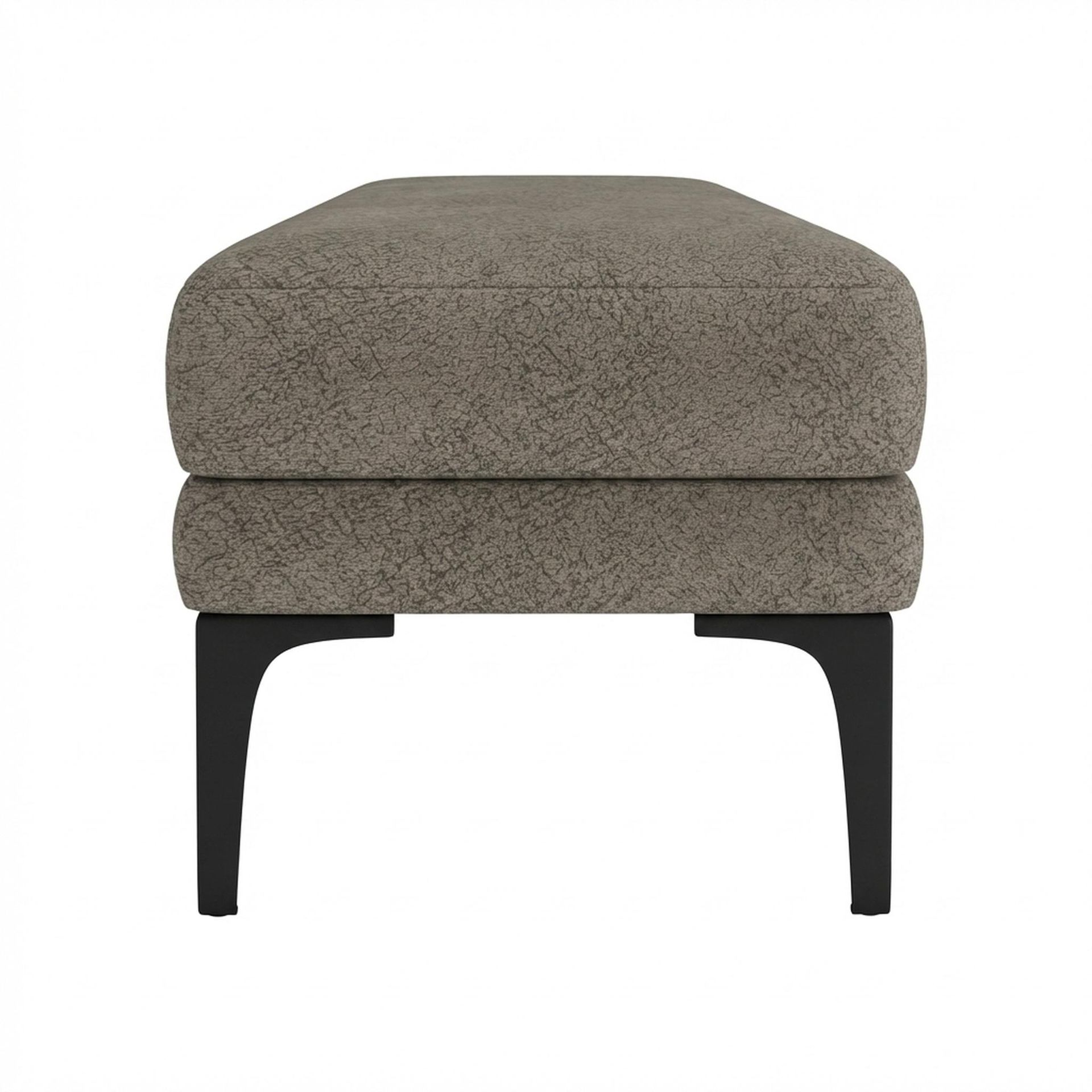 Hayden Home Premium Grove Retreat Bench, Matt Black Legs, Essential Biscuit Upholstery