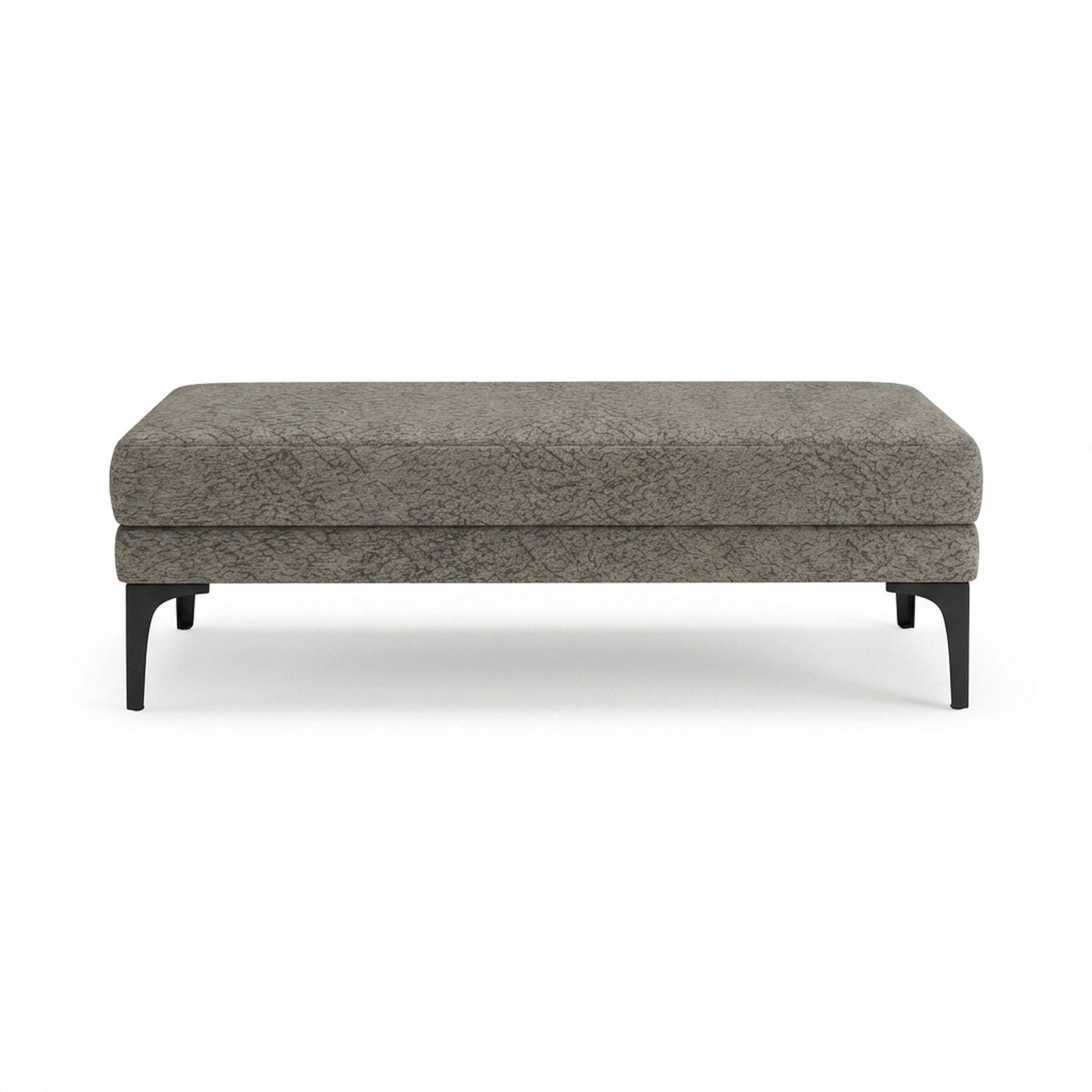 Hayden Home Premium Grove Retreat Bench, Matt Black Legs, Essential Biscuit Upholstery