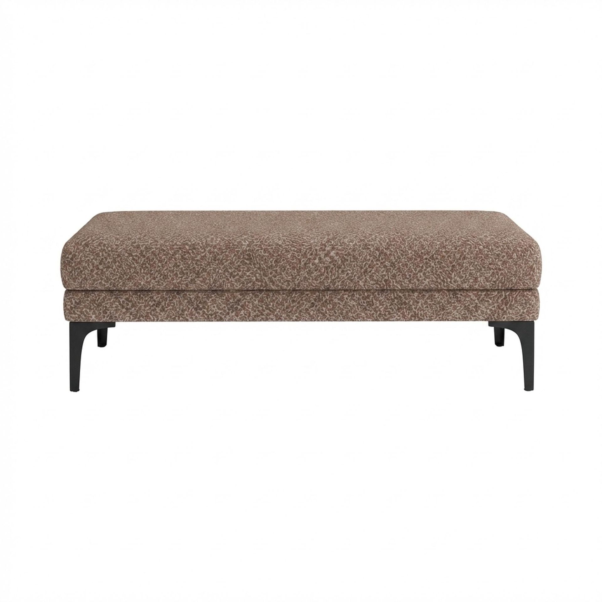 Hayden Home Premium Grove Retreat Bench, Matt Black Legs, Essential Ballet Slipper Upholstery