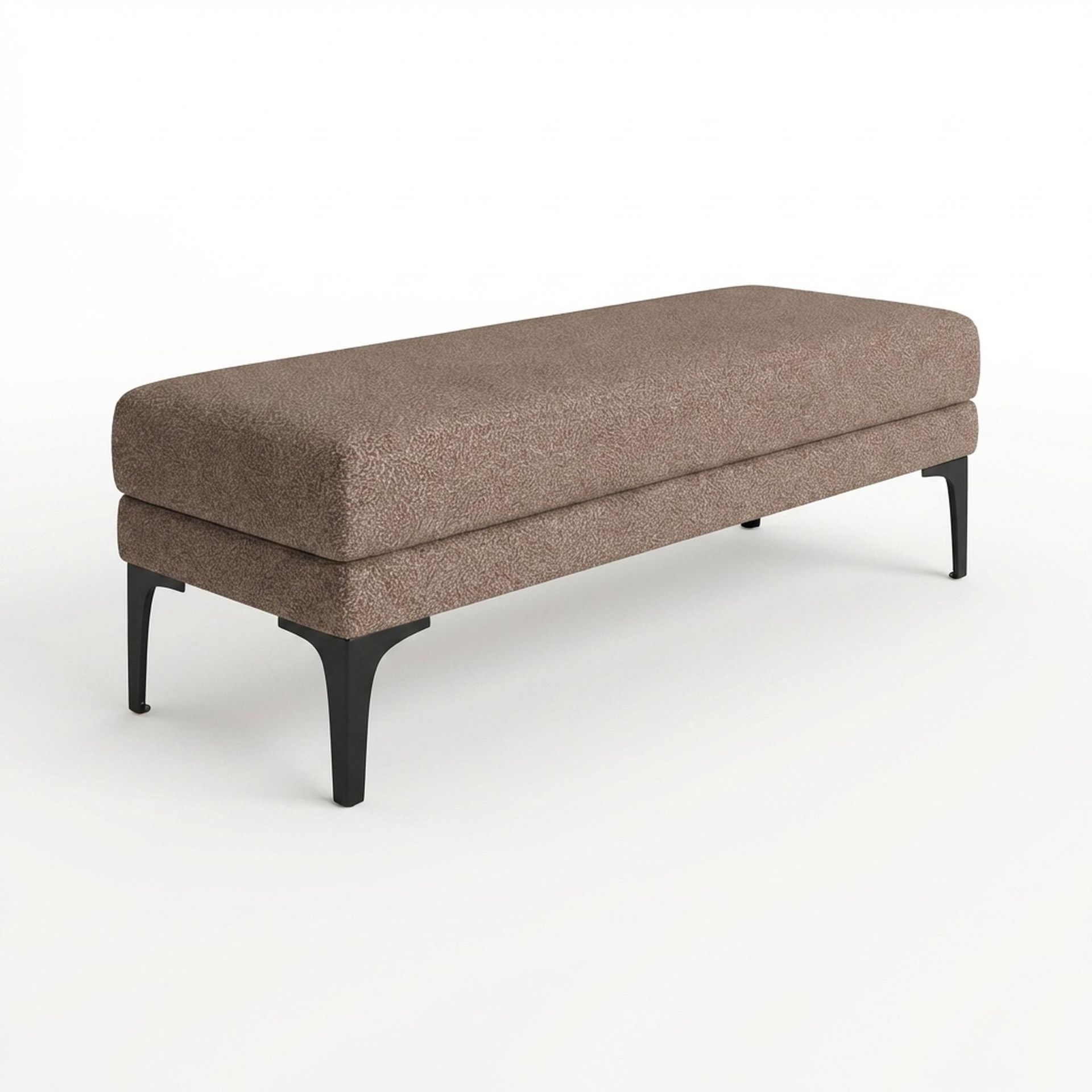 Hayden Home Premium Grove Retreat Bench, Matt Black Legs, Essential Ballet Slipper Upholstery