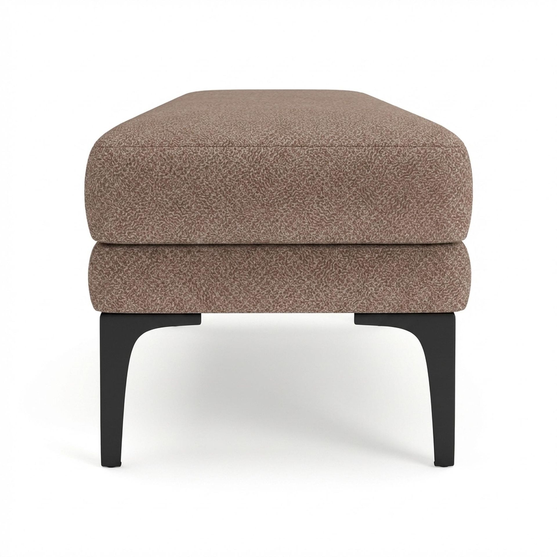 Hayden Home Premium Grove Retreat Bench, Matt Black Legs, Essential Ballet Slipper Upholstery