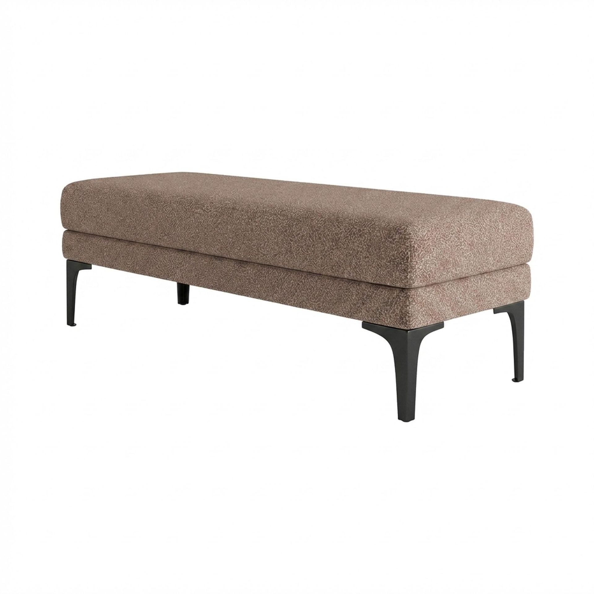 Hayden Home Premium Grove Retreat Bench, Matt Black Legs, Essential Ballet Slipper Upholstery