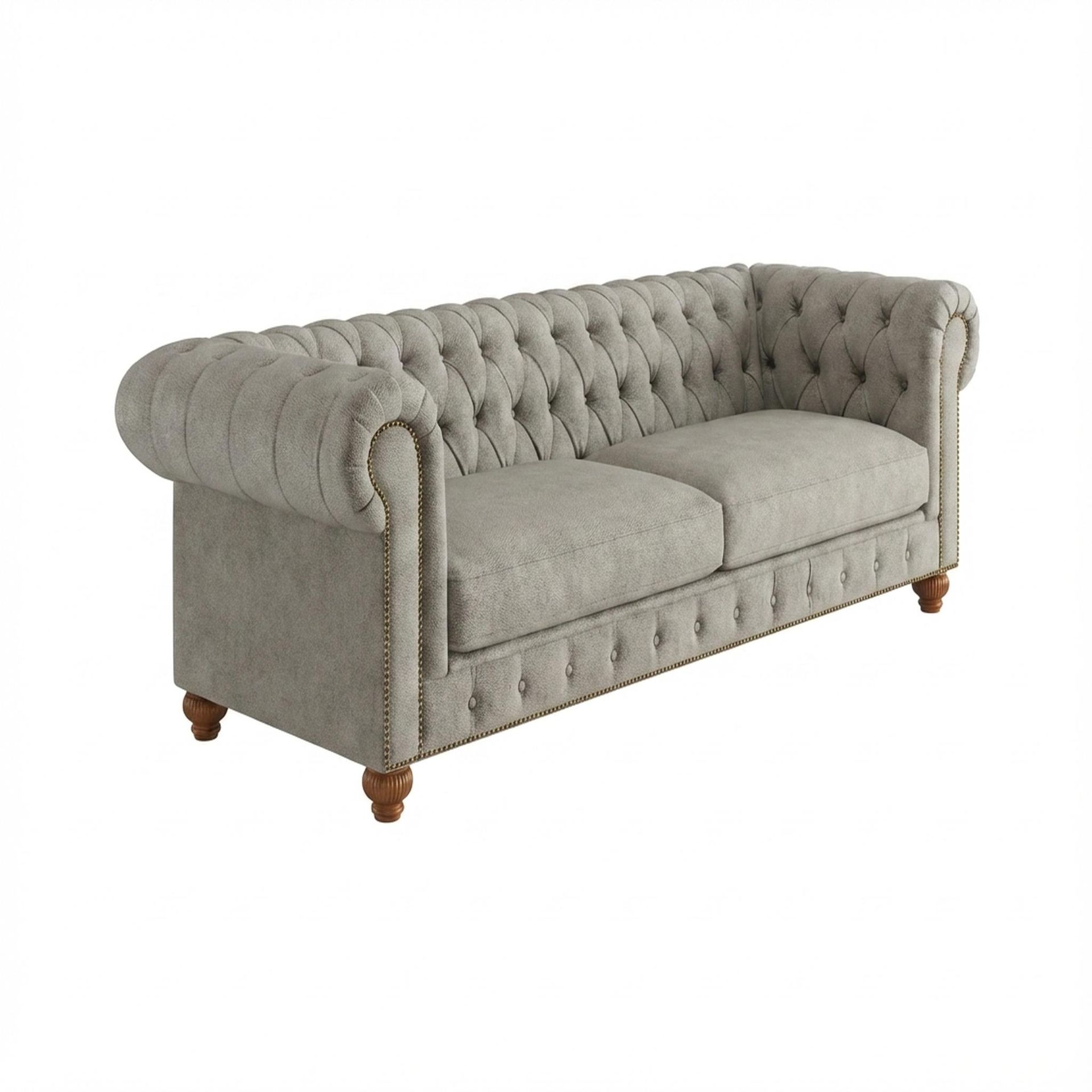 Hayden Home Premium Cambridge 3 Seater Sofa, Warm Cedar Leg, Essential Bone Upholstery