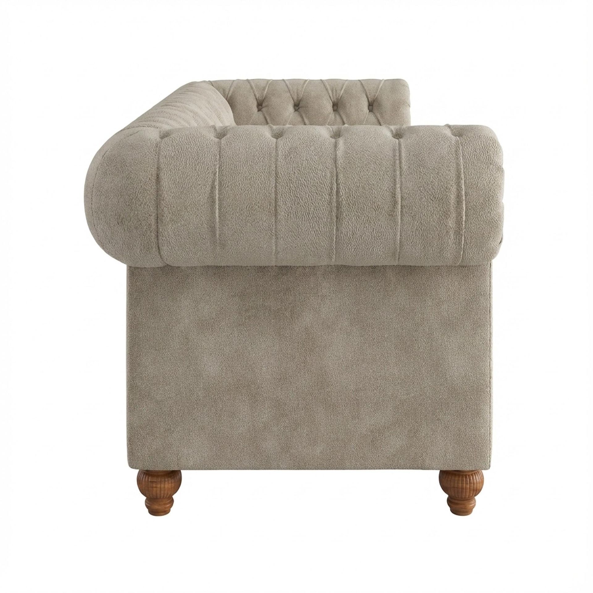 Hayden Home Premium Cambridge 3 Seater Sofa, Warm Cedar Leg, Essential Bone Upholstery
