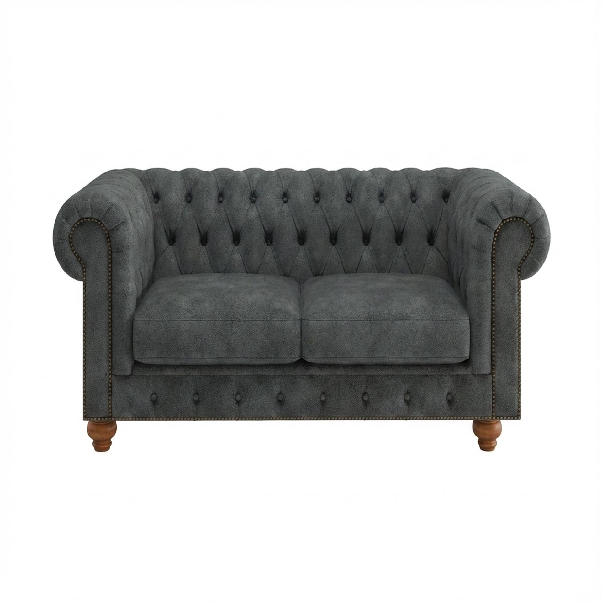 Hayden Home Premium Cambridge 2 Seater Sofa, Warm Cedar Leg, Essential Frost Upholstery
