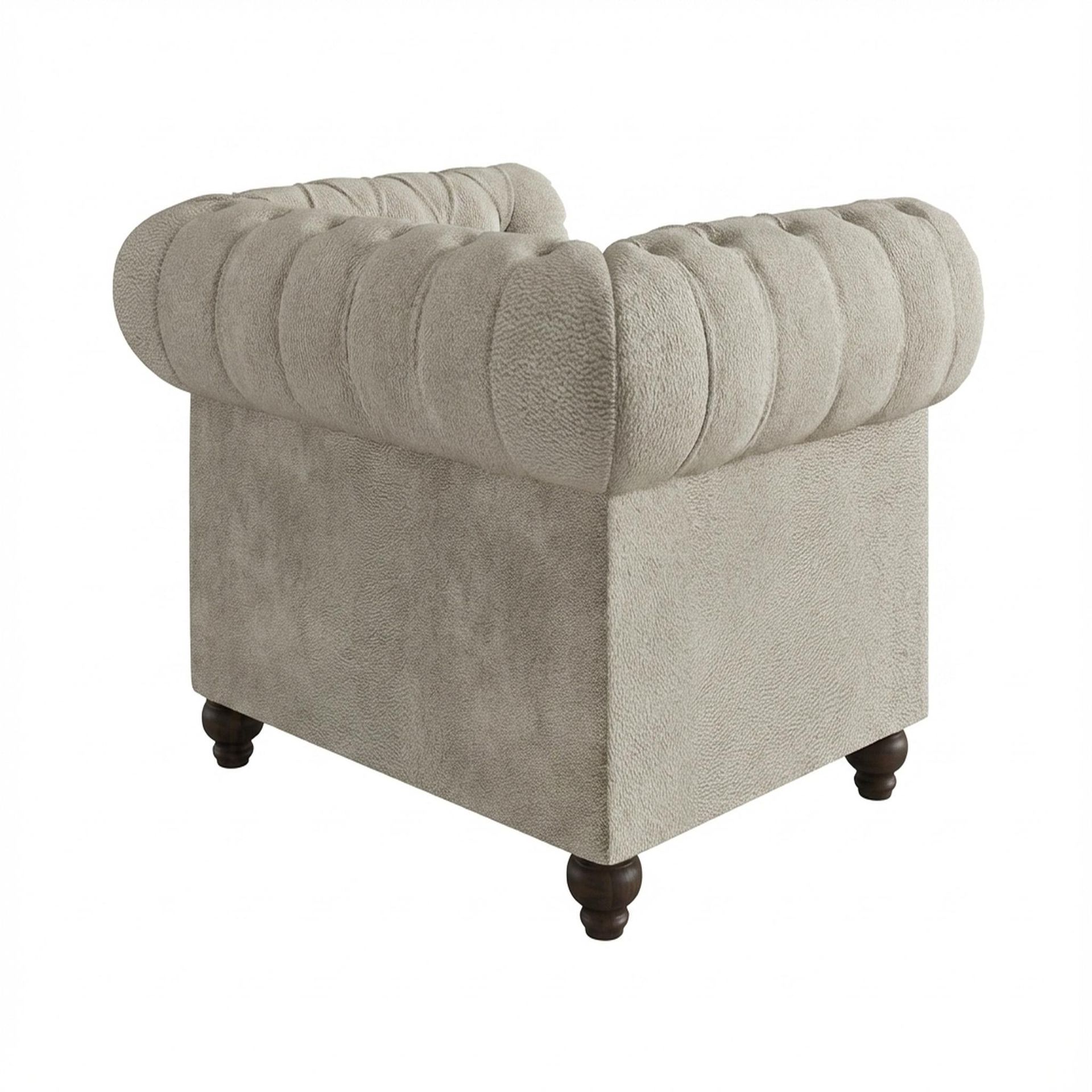 Hayden Home Premium Cambridge 1 Seater Sofa, Coco Walnut Leg, Essential Bone Upholstery