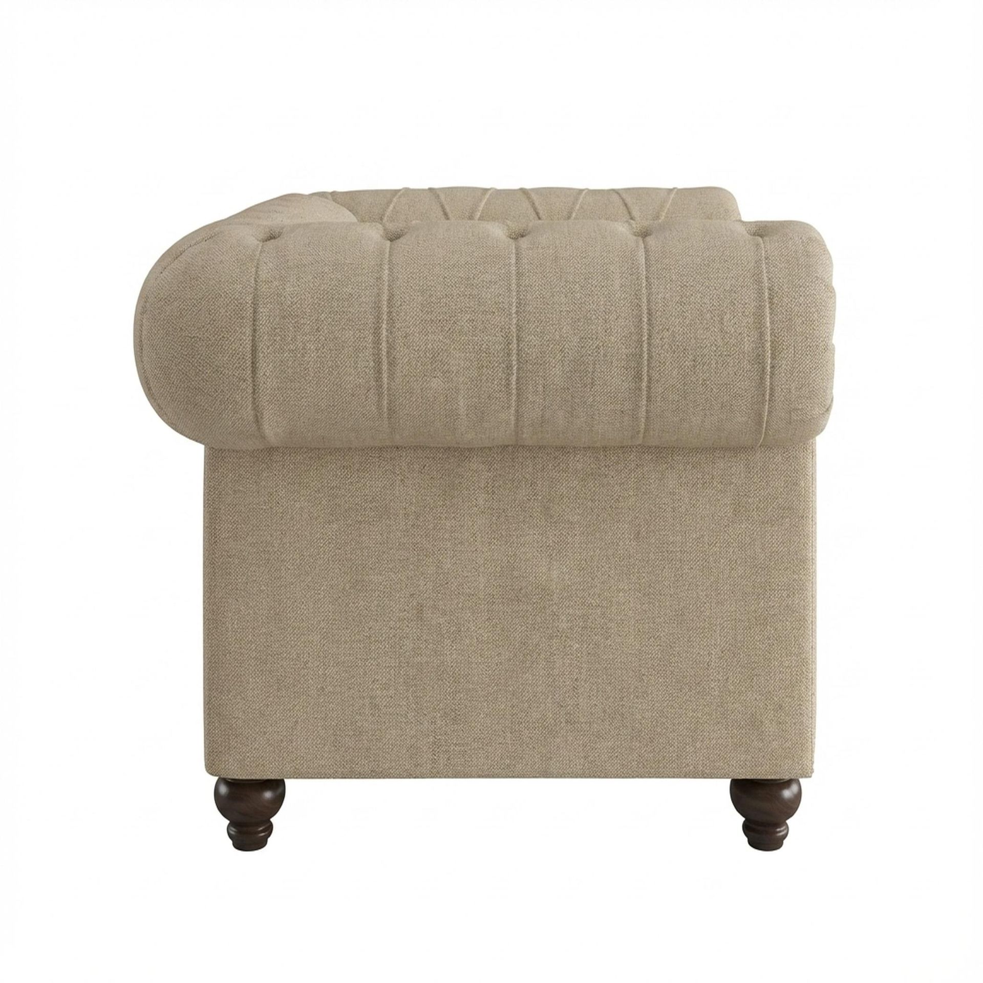 Hayden Home Premium Cambridge 1 Seater Sofa, Coco Walnut Leg, Premium Alabaster Upholstery