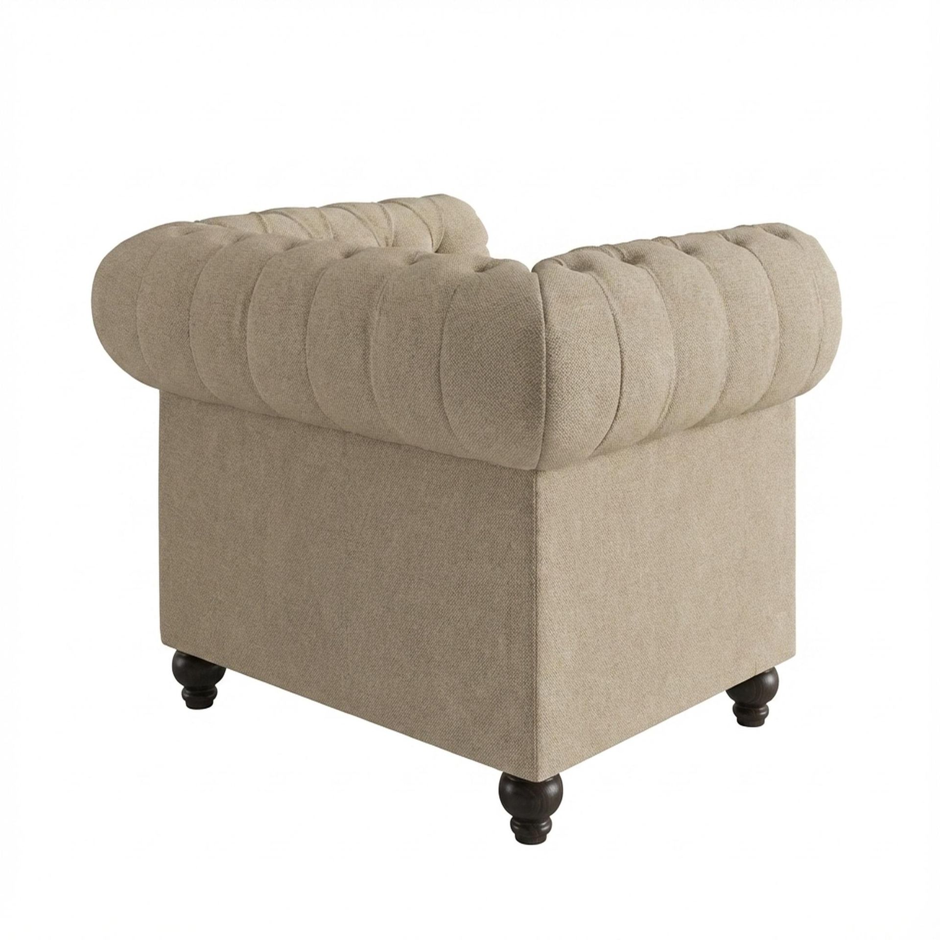 Hayden Home Premium Cambridge 1 Seater Sofa, Coco Walnut Leg, Premium Alabaster Upholstery
