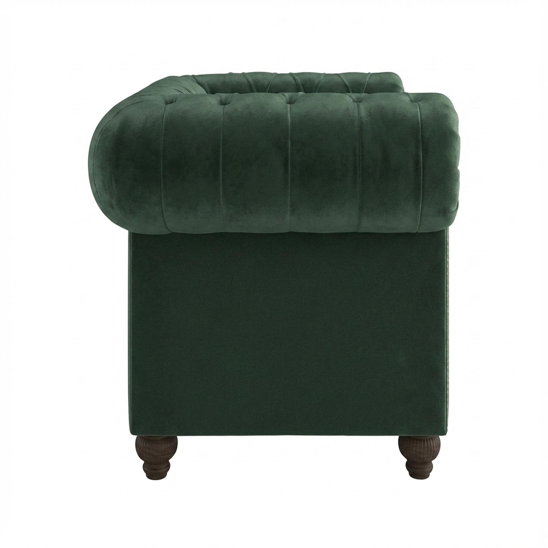Hayden Home Premium Cambridge 1 Seater Sofa, Coco Walnut Leg, Premium Powder Green Upholstery