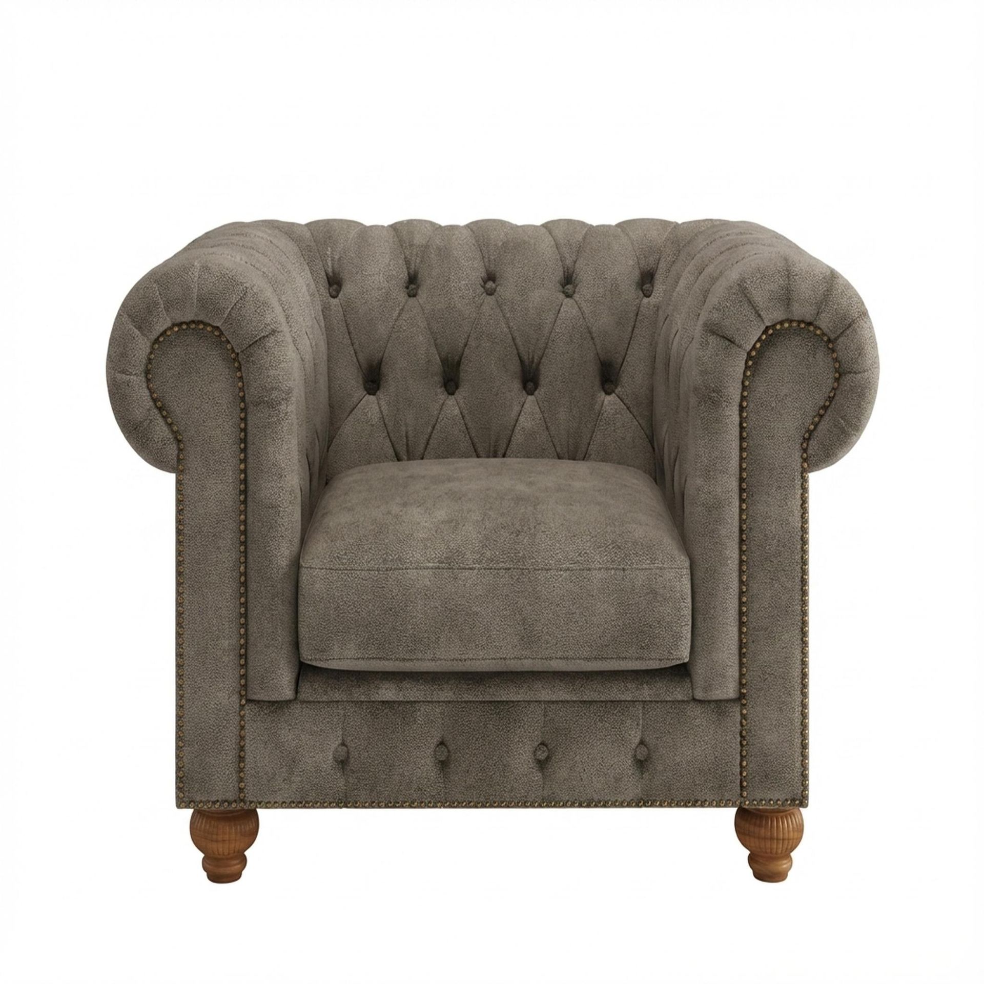 Hayden Home Premium Cambridge 1 Seater Sofa, Warm Cedar Leg, Essential Biscuit Upholstery