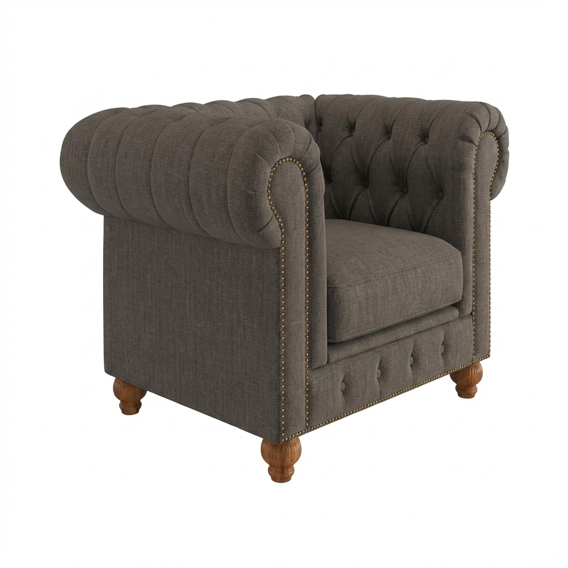 Hayden Home Premium Cambridge 1 Seater Sofa, Warm Cedar Leg, Essential Chestnut Brown Upholstery