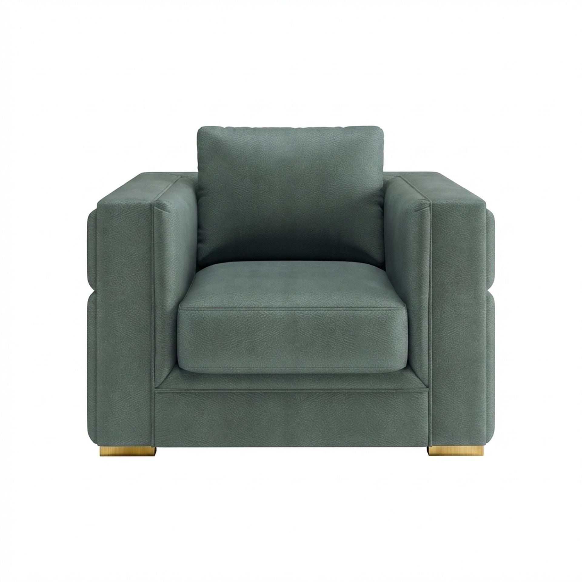 Hayden Home Premium Dubai 1 Seater Sofa, PVD Brushed Gold Leg, Premium Mint Green Upholstery