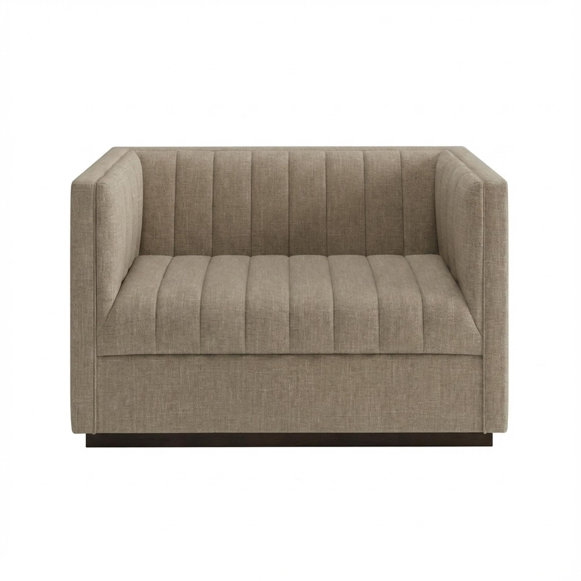 Hayden Home Premium Lagos 2 Seater Sofa, Coco Walnut Leg, Premium Dusky Biege Upholstery