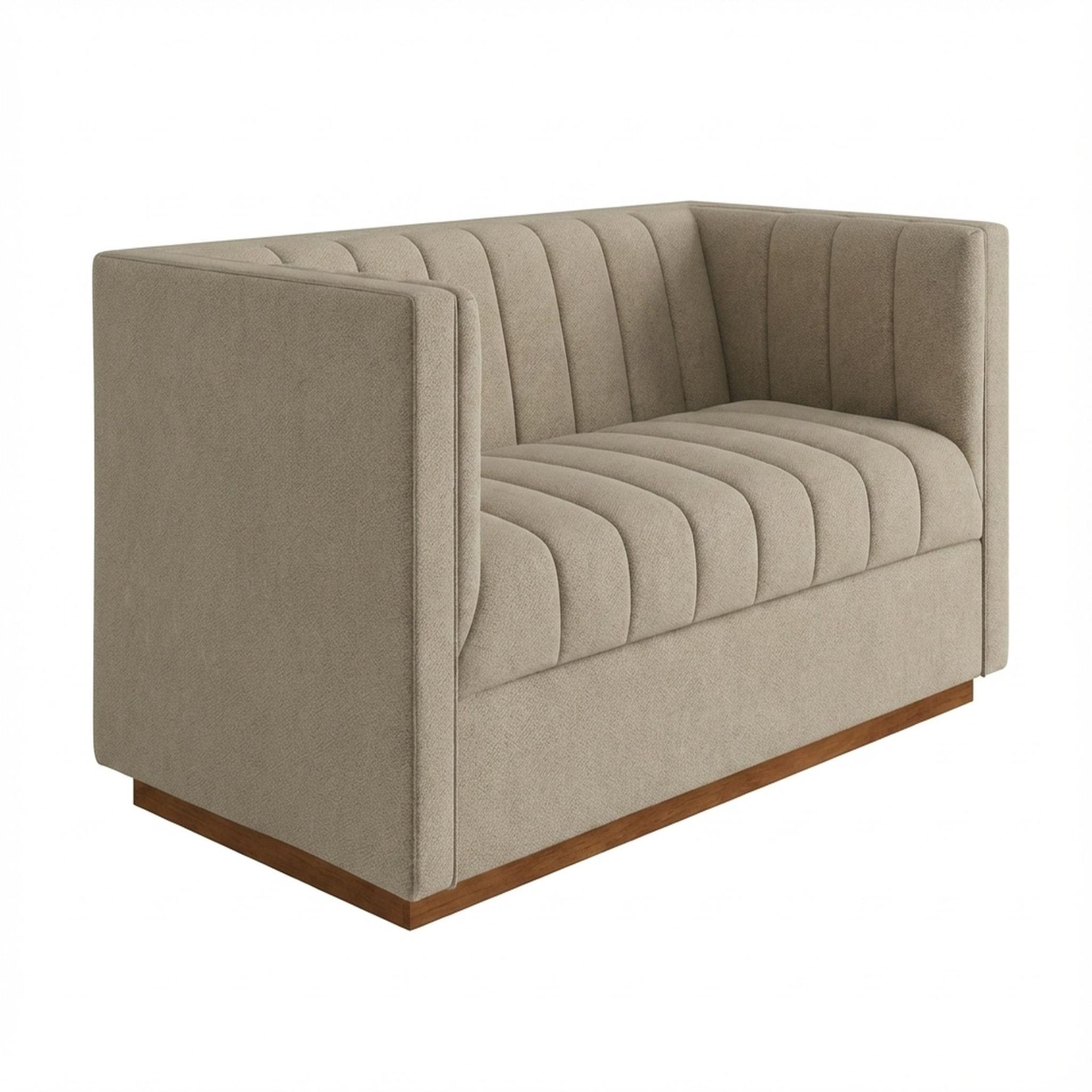 Hayden Home Premium Lagos 2 Seater Sofa, Warm Cedar Leg, Premium Alabaster Upholstery