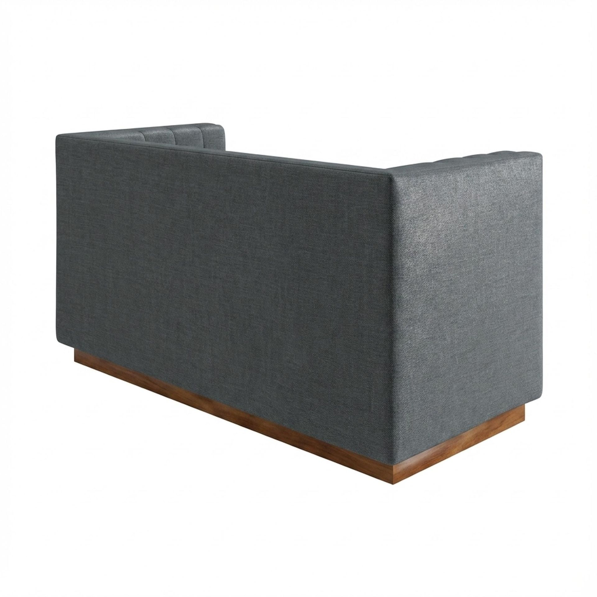 Hayden Home Premium Lagos 2 Seater Sofa, Warm Cedar Leg, Premium Steel Grey Upholstery
