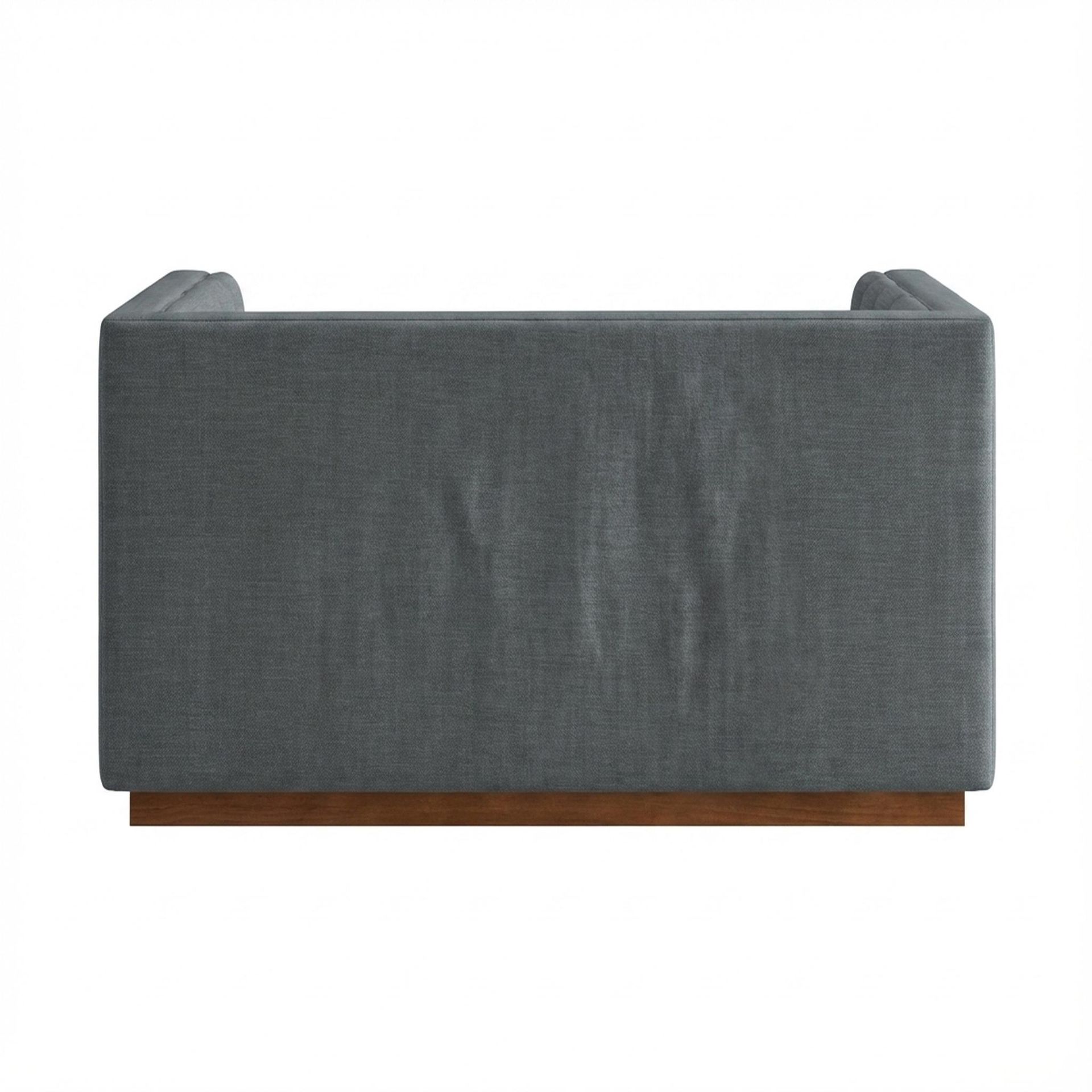 Hayden Home Premium Lagos 2 Seater Sofa, Warm Cedar Leg, Premium Steel Grey Upholstery