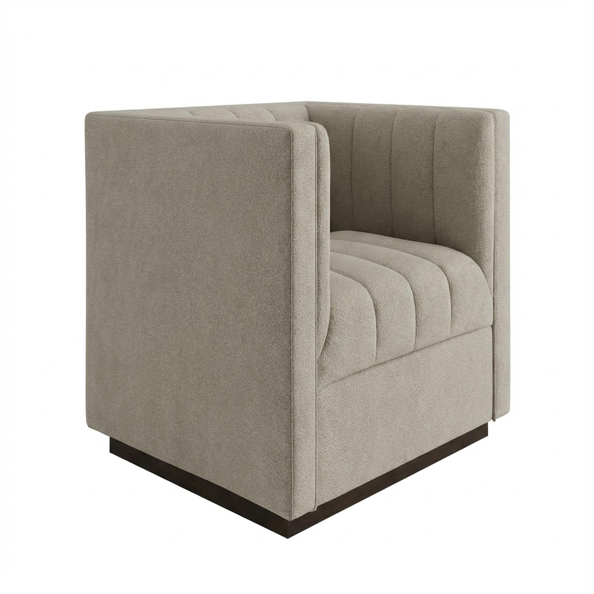 Hayden Home Premium Lagos 1 Seater Sofa, Coco Walnut Leg, Essential Bone Upholstery