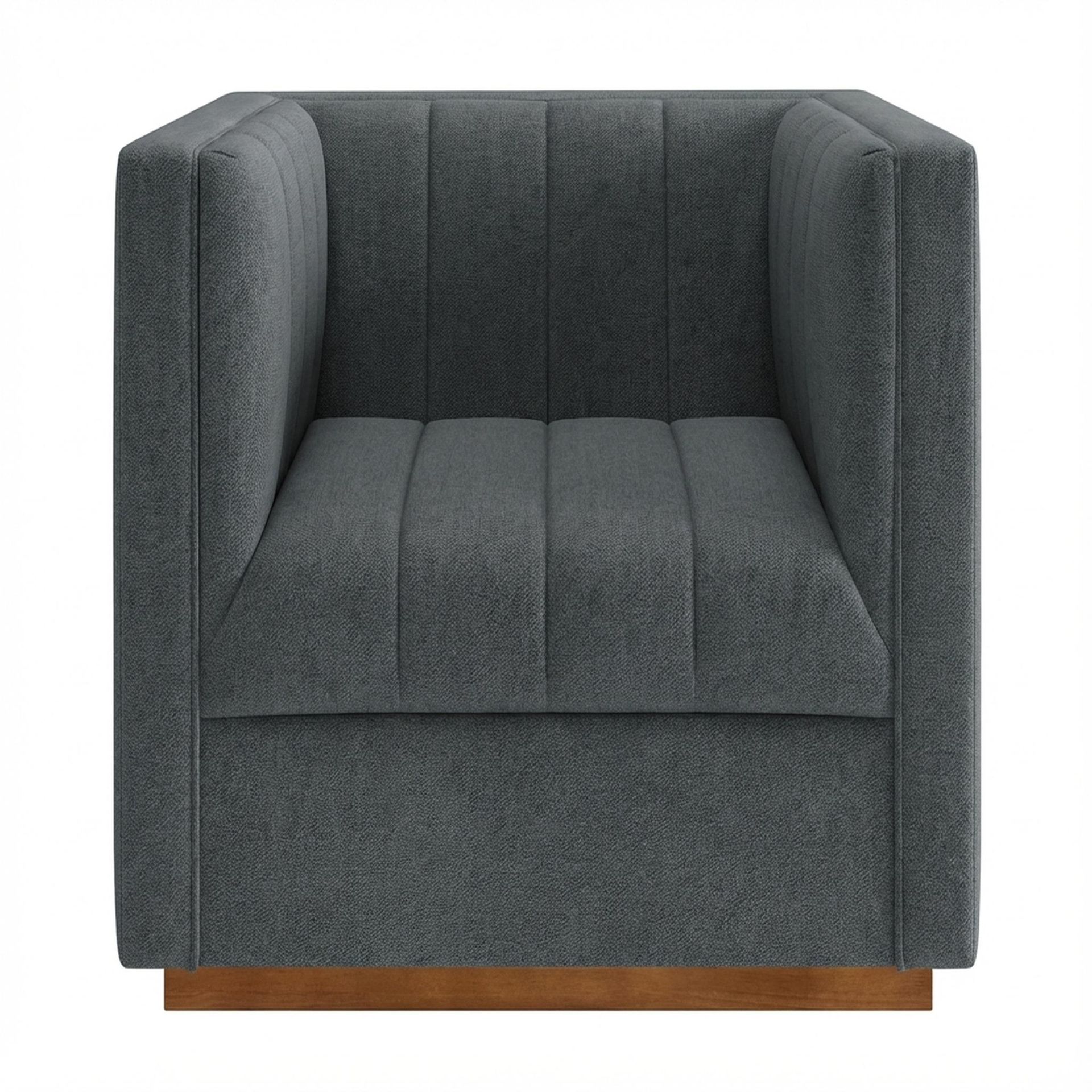 Hayden Home Premium Lagos 1 Seater Sofa, Warm Cedar Leg, Premium Fog Grey Upholstery