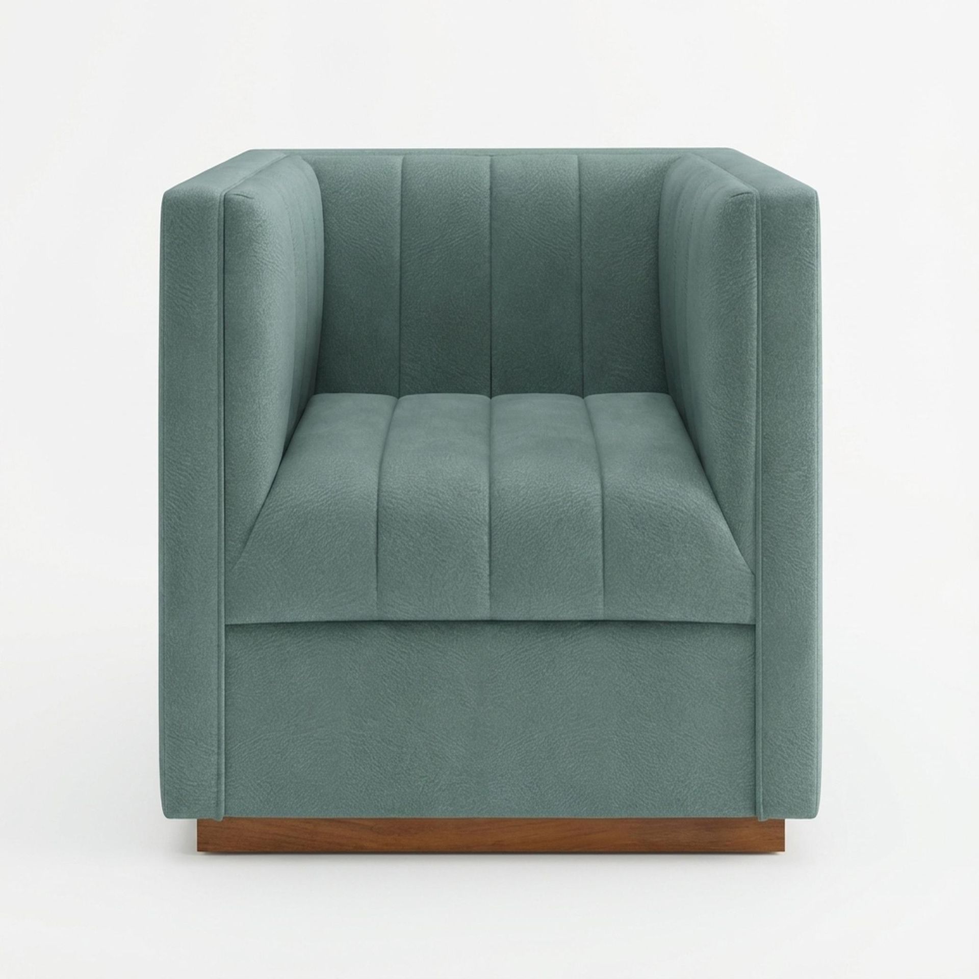 Hayden Home Premium Lagos 1 Seater Sofa, Warm Cedar Leg, Premium Mint Green Upholstery