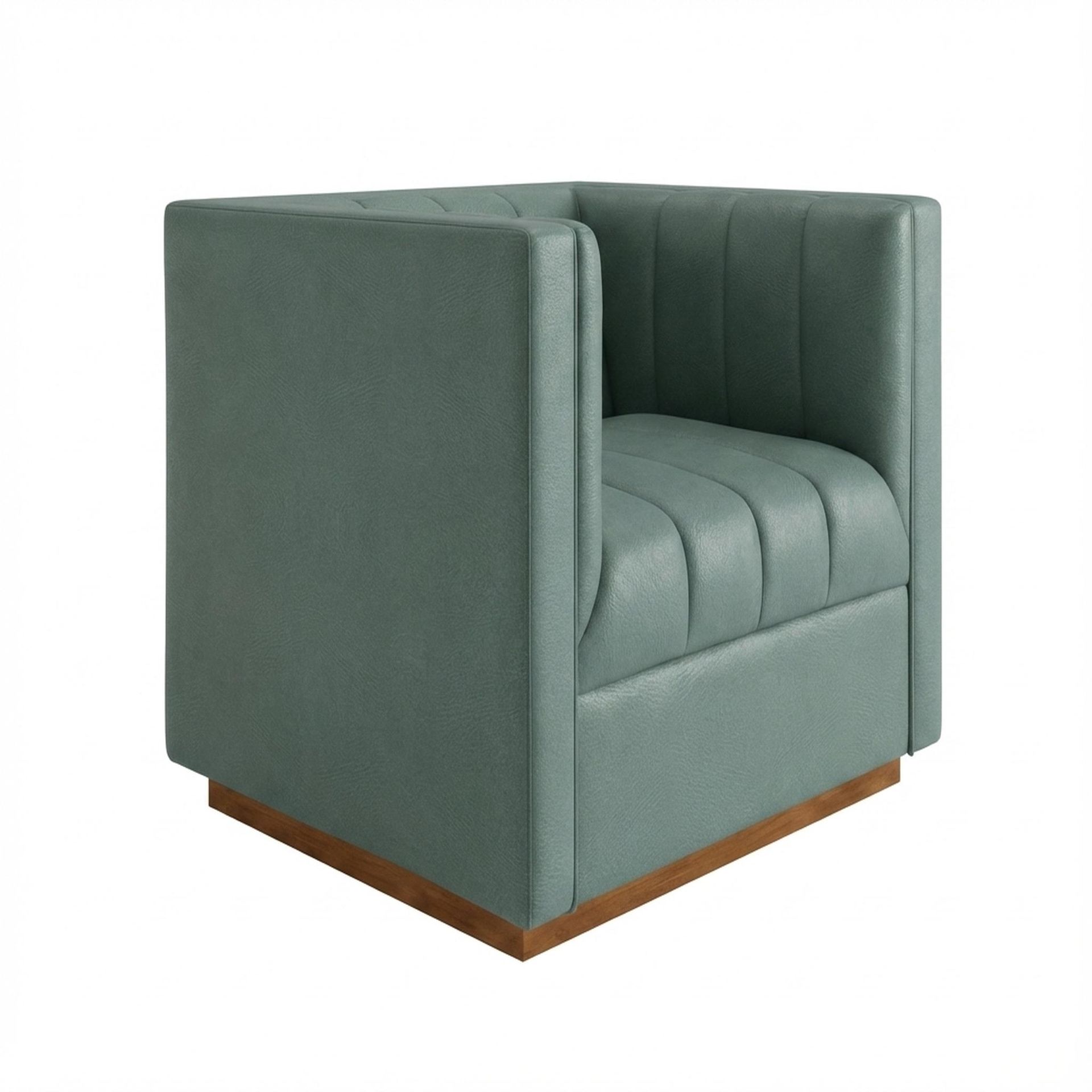 Hayden Home Premium Lagos 1 Seater Sofa, Warm Cedar Leg, Premium Mint Green Upholstery