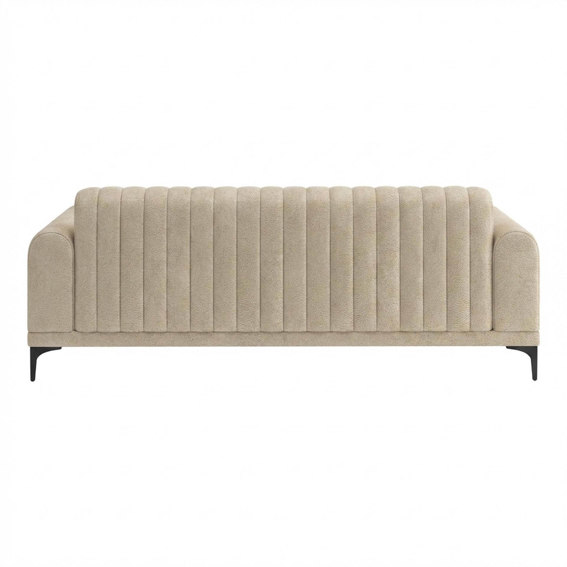 Hayden Home Premium New York 3 Seater Sofa, Matt Black Leg, Essential Sand Upholstery