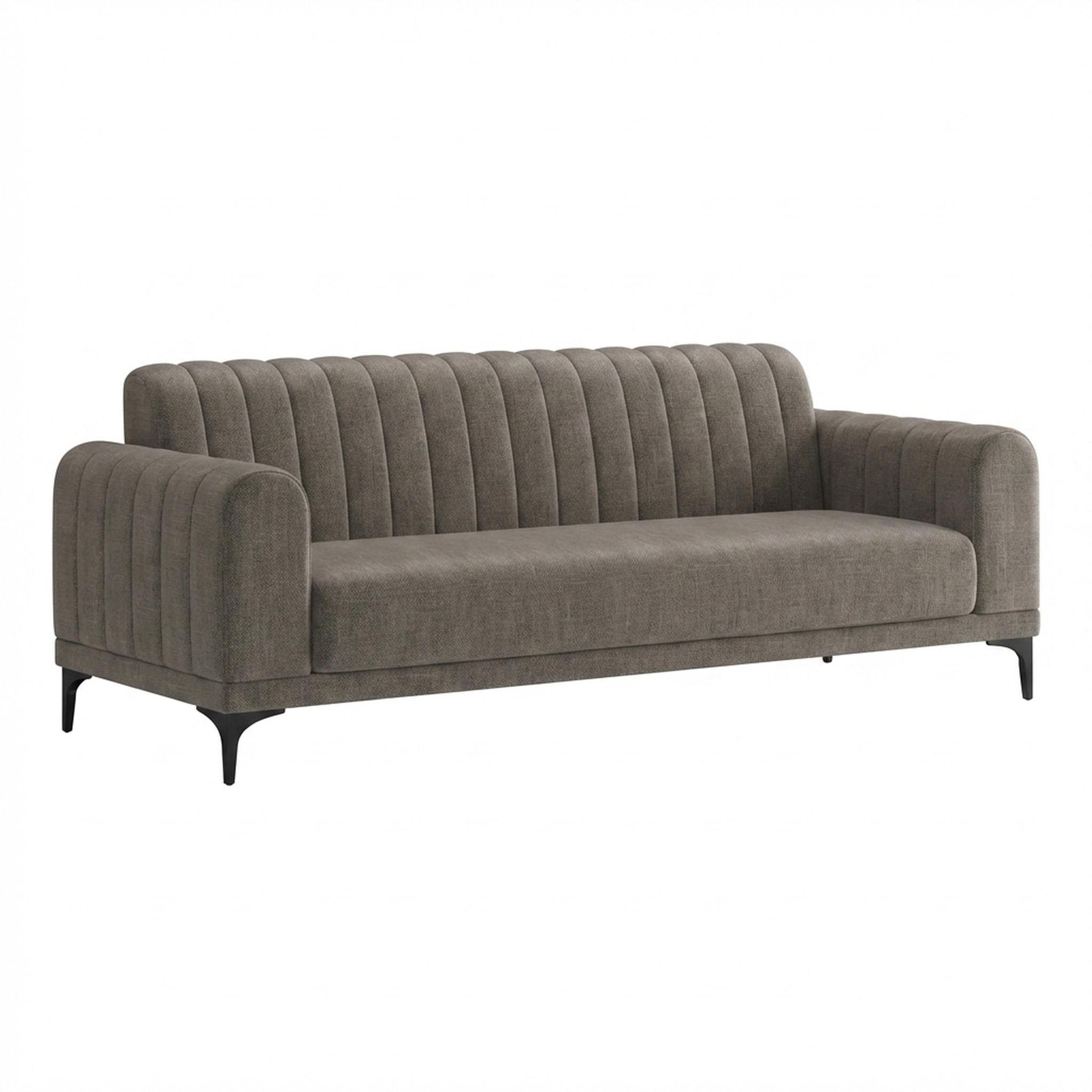 Hayden Home Premium New York 3 Seater Sofa, Matt Black Leg, Essential Chestnut Brown Upholstery